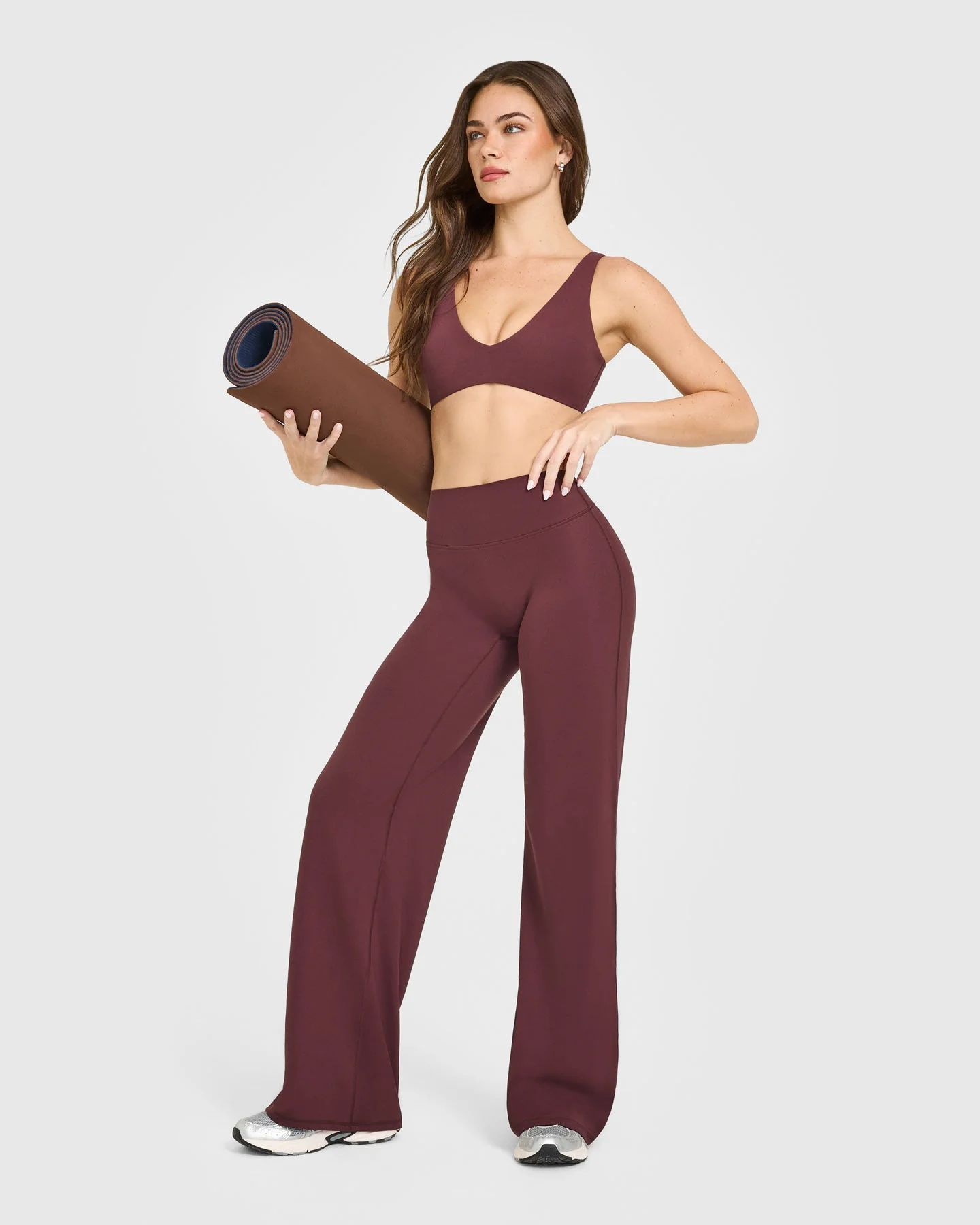 SoftMotion™ Straight Leg Bottoms with White Logo | Velvet Mocha - Image 3