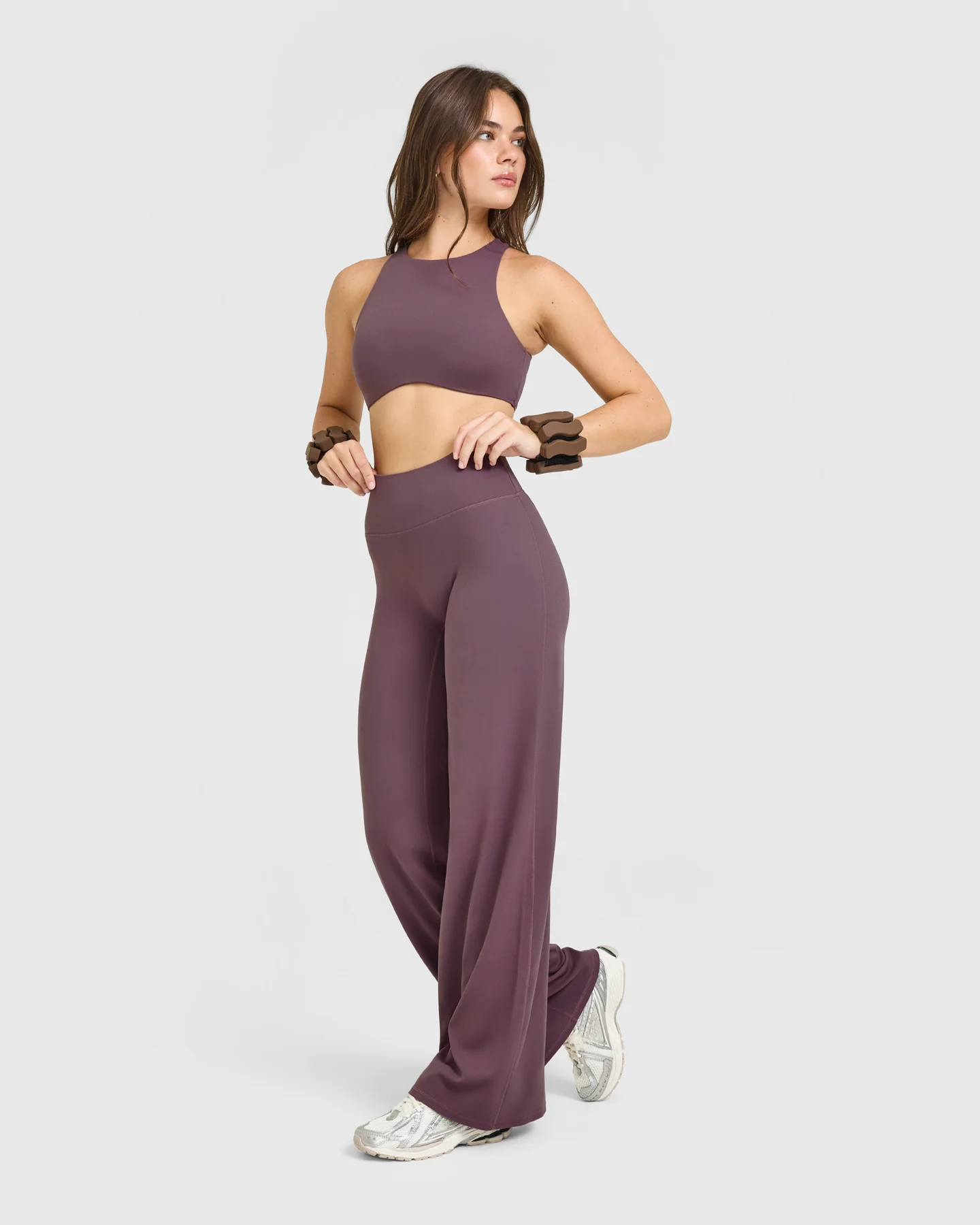 SoftMotion™ Straight Leg Bottoms with White Logo | Vintage Purple - Image 4