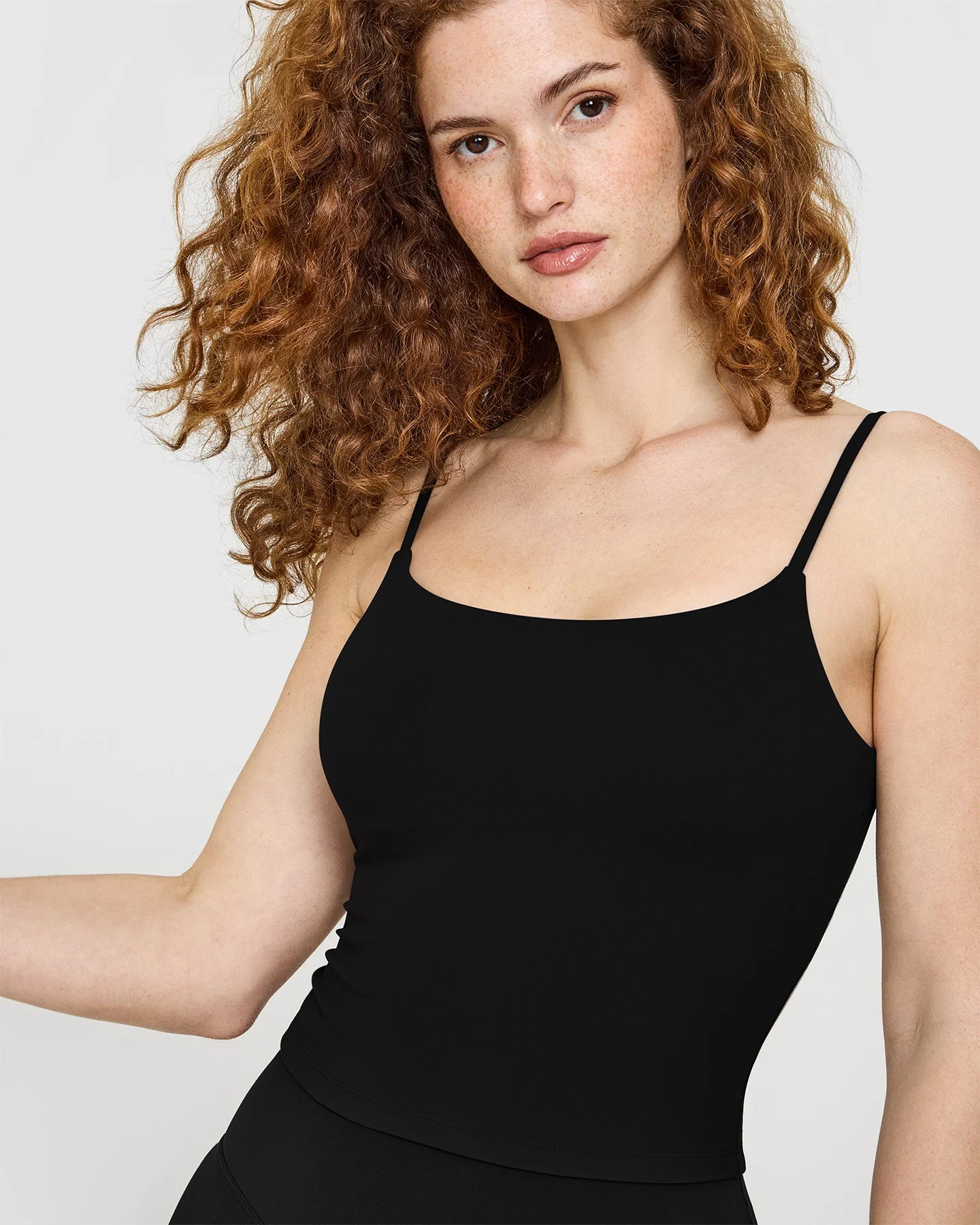 SoftMotion™ Strappy Mid Vest with Built in Bra Shelf with White Logo | Black - Image 5