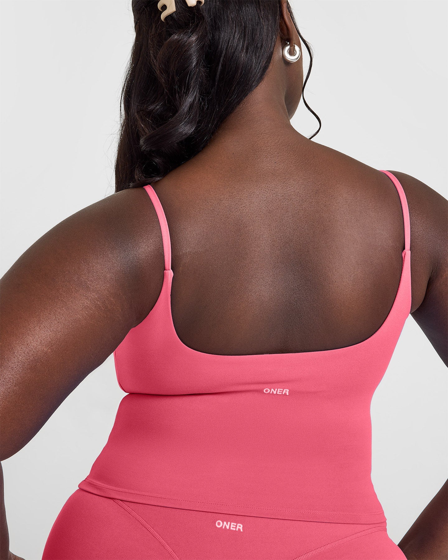 SoftMotion™ Strappy Mid Vest with Built in Bra Shelf with White Logo | Dark Velvet Pink - Image 4