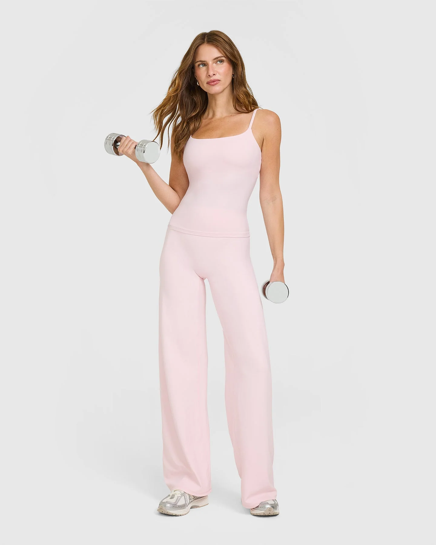 SoftMotion™ Strappy Vest with Built in Bra Shelf | Ballet Pink - Image 3