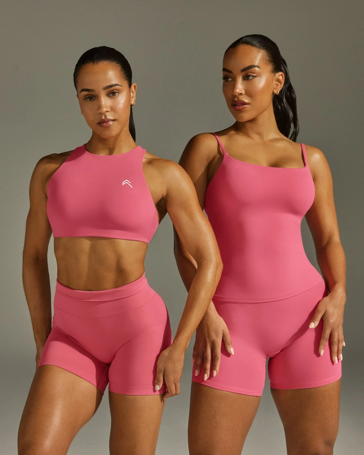 SoftMotion™ Strappy Vest with Built in Bra Shelf with White Logo | Dark Velvet Pink - Image 2
