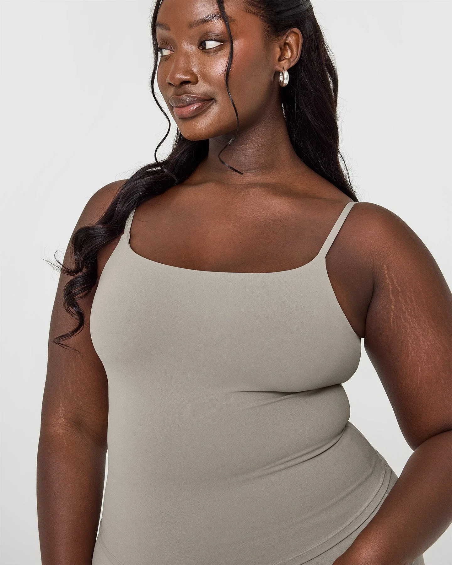 SoftMotion™ Strappy Vest with Built in Bra Shelf with White Logo | Warm Sand - Image 5
