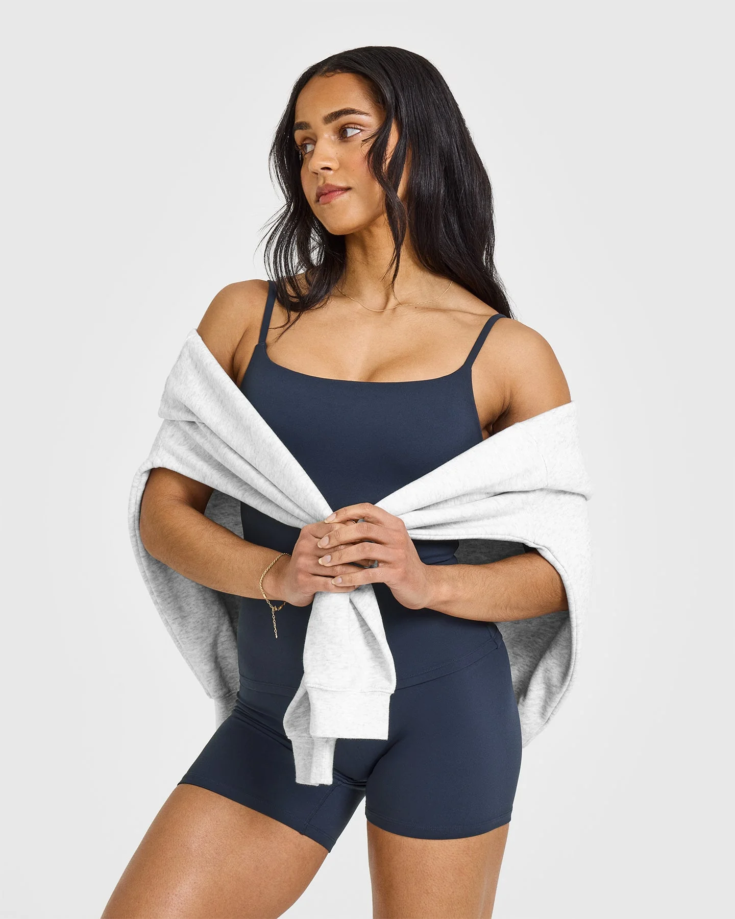 SoftMotion™ Strappy Vest with Built in Bra Shelf with White Logo | True Blue - Image 6