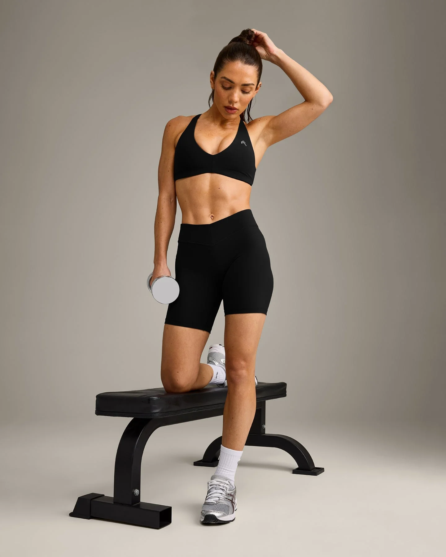 UnifiedMove™ Cross Back Sports Bra with Reflective Logo | Black - Image 3