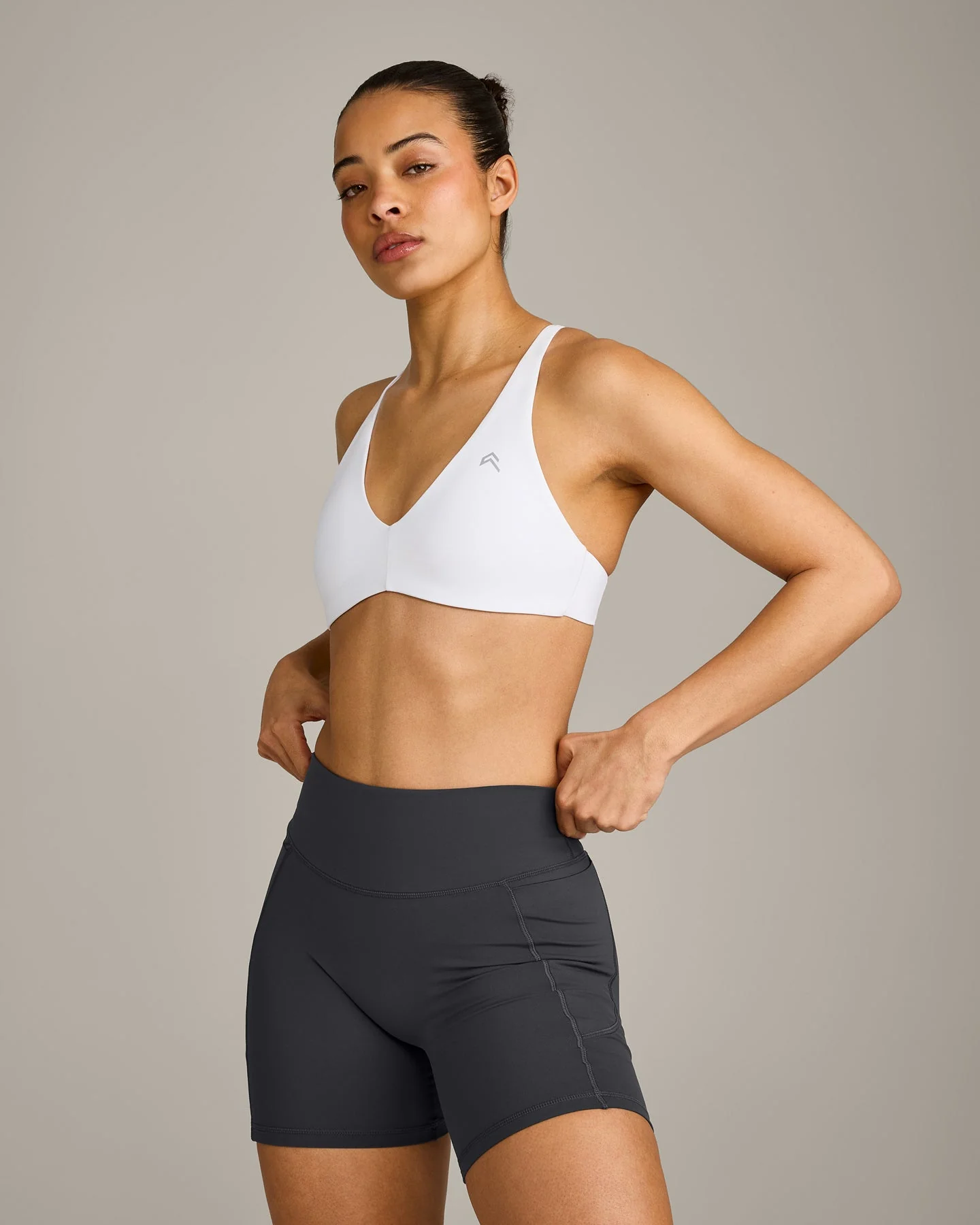 UnifiedMove™ Cross Back Sports Bra with Reflective Logo | White