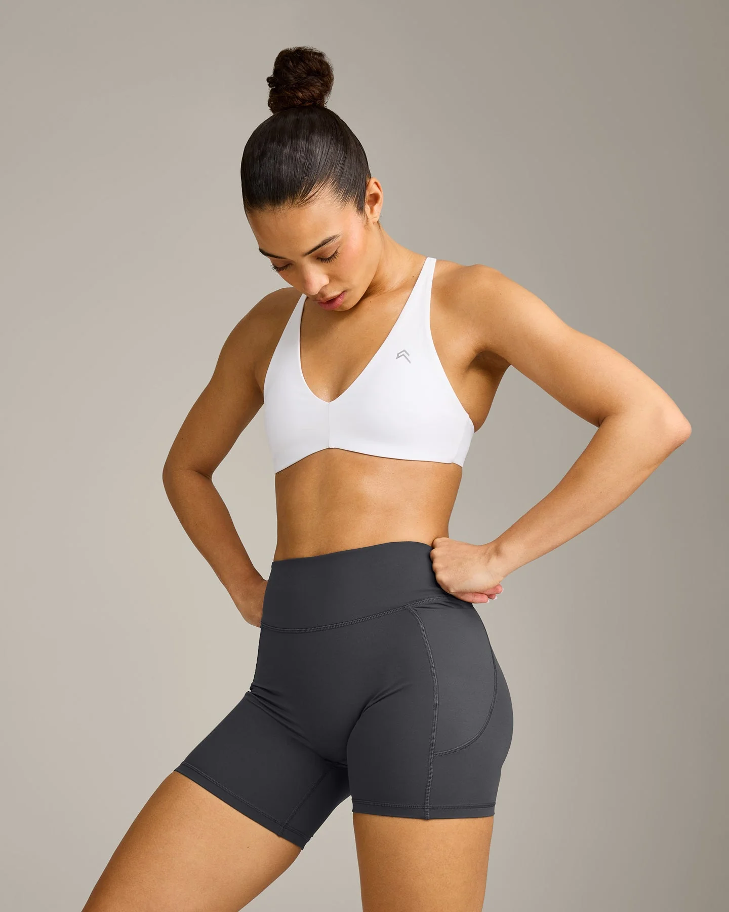 UnifiedMove™ Cross Back Sports Bra with Reflective Logo | White - Image 4