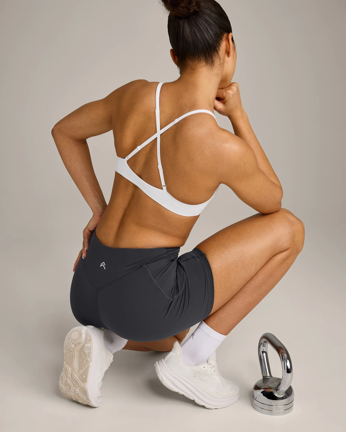 UnifiedMove™ Cross Back Sports Bra with Reflective Logo | White - Image 5