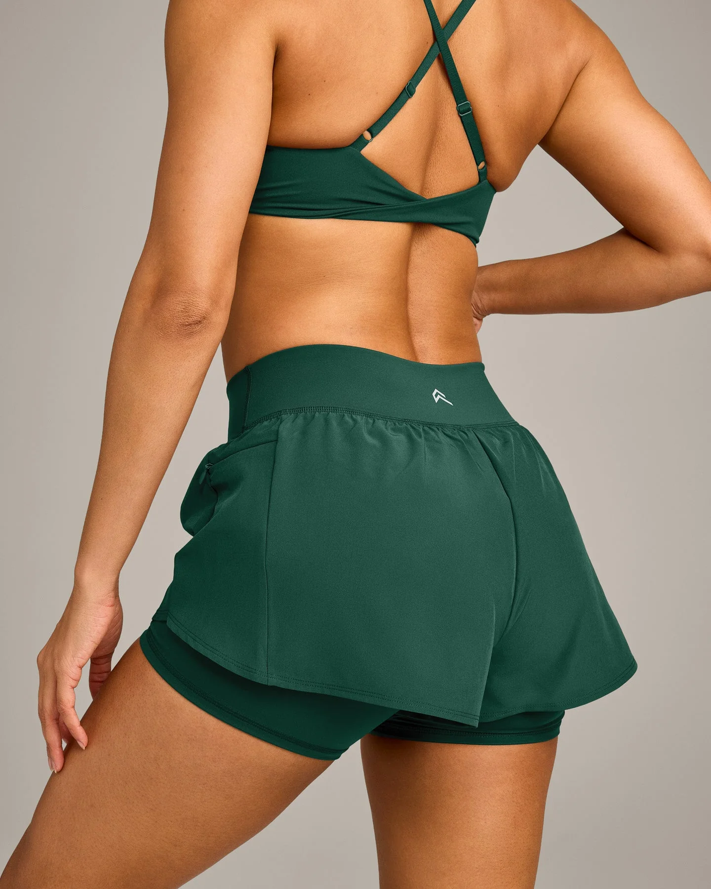 UnifiedMove™ Double Layer Shorts 5" with Reflective Logo | Racing Green - Image 4