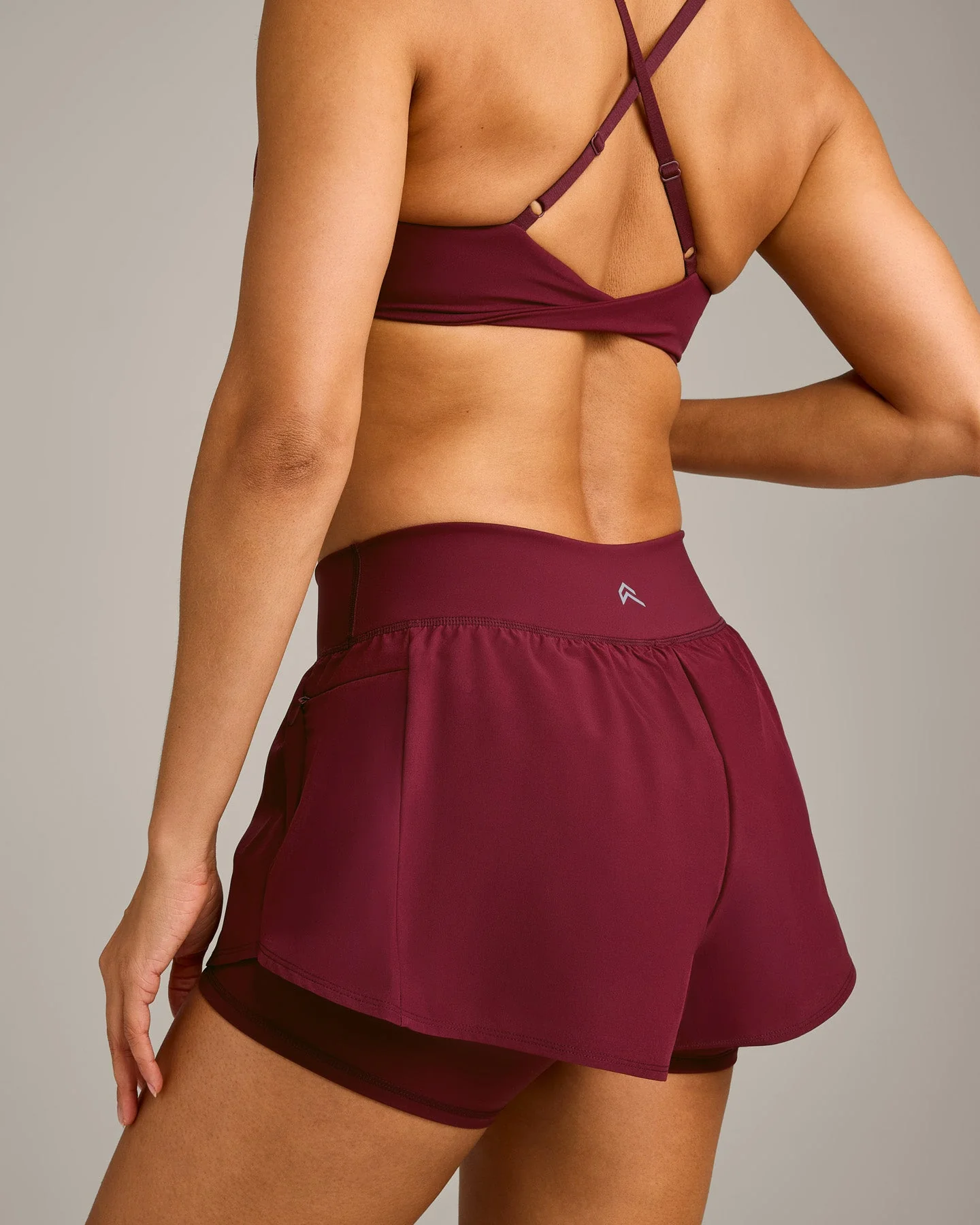 UnifiedMove™ Double Layer Shorts 5" with Reflective Logo | Rosewood - Image 4