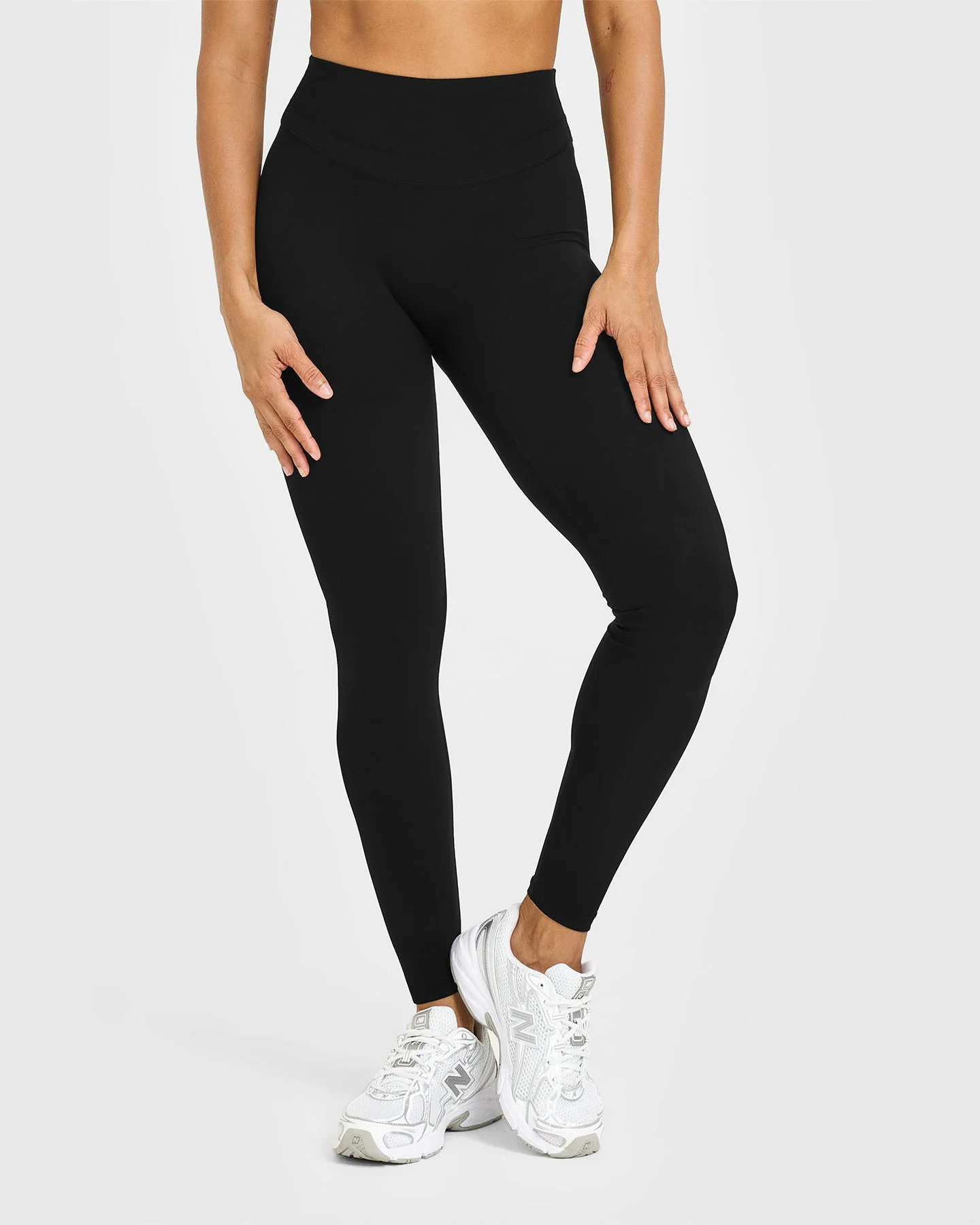 UnifiedMove™ High Waisted Leggings White Logo | Black - Image 2