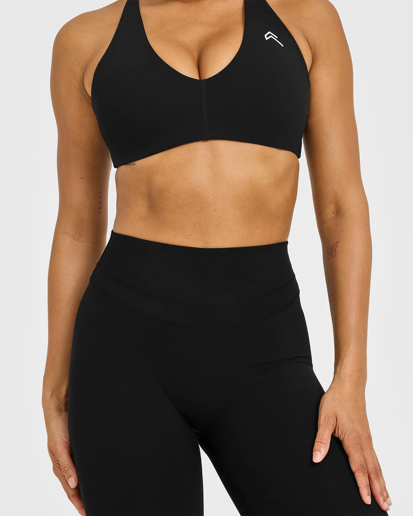 UnifiedMove™ High Waisted Leggings White Logo | Black - Image 4