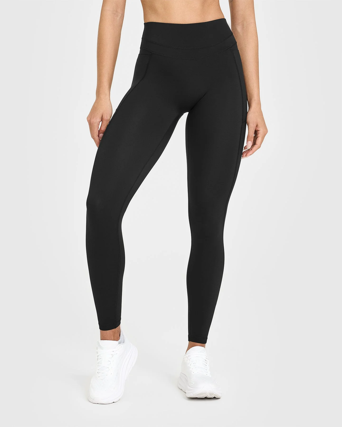 UnifiedMove™ High Waisted Pocket Leggings White Logo | Black - Image 2