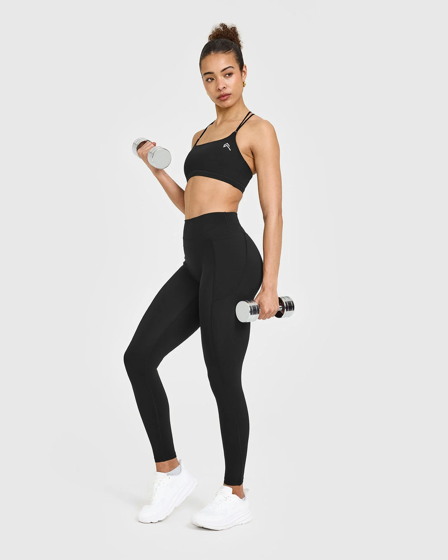 UnifiedMove™ High Waisted Pocket Leggings White Logo | Black - Image 3