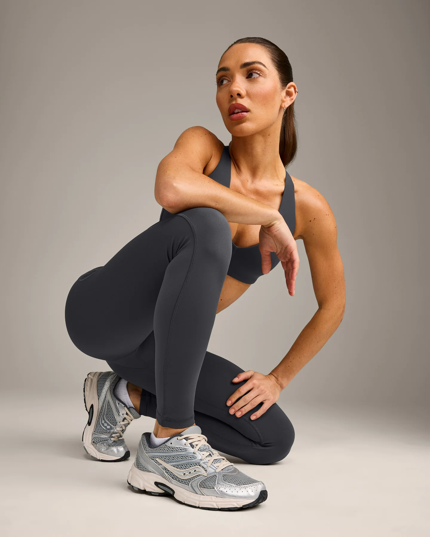 UnifiedMove™ High Waisted Pocket Leggings with Reflective Logo | Coal - Image 3