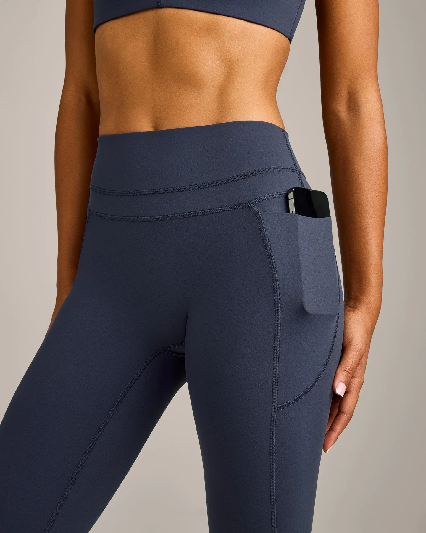 UnifiedMove™ High Waisted Pocket Leggings with Reflective Logo | True Blue - Image 5