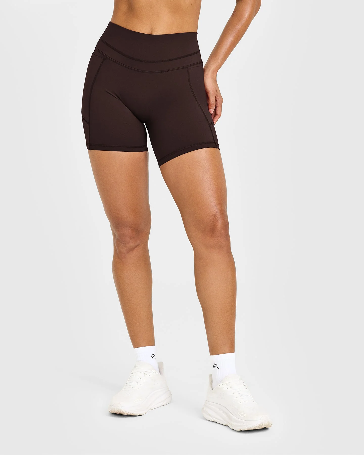 UnifiedMove™ High Waisted Pocket Shorts 6" | 70% Cocoa - Image 2