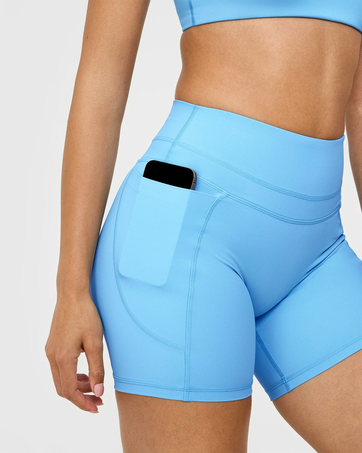 UnifiedMove™ High Waisted Pocket Shorts 6" | Arctic Blue - Image 4