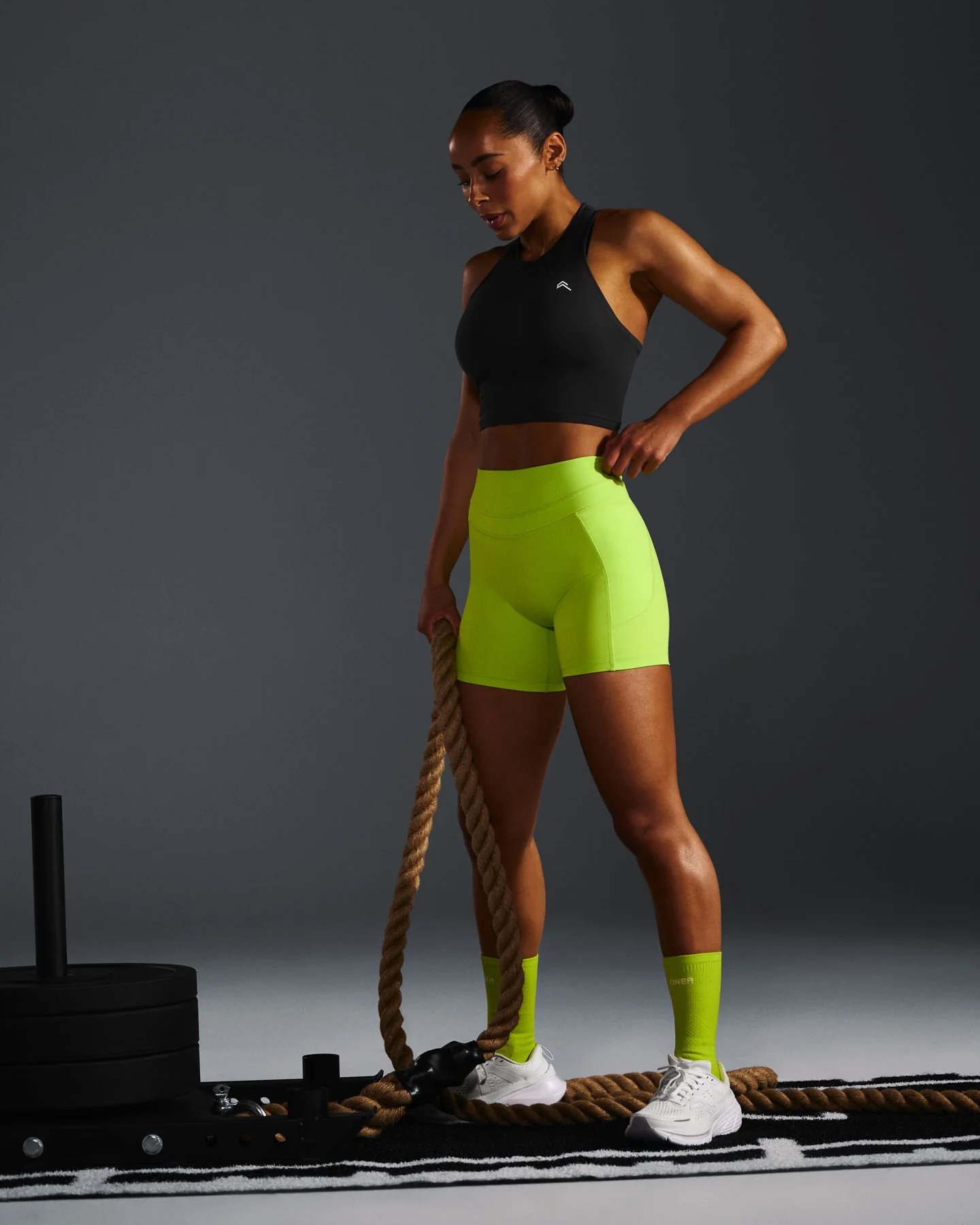 UnifiedMove™ High Waisted Pocket Shorts 6" | Charged Lime Green - Image 3