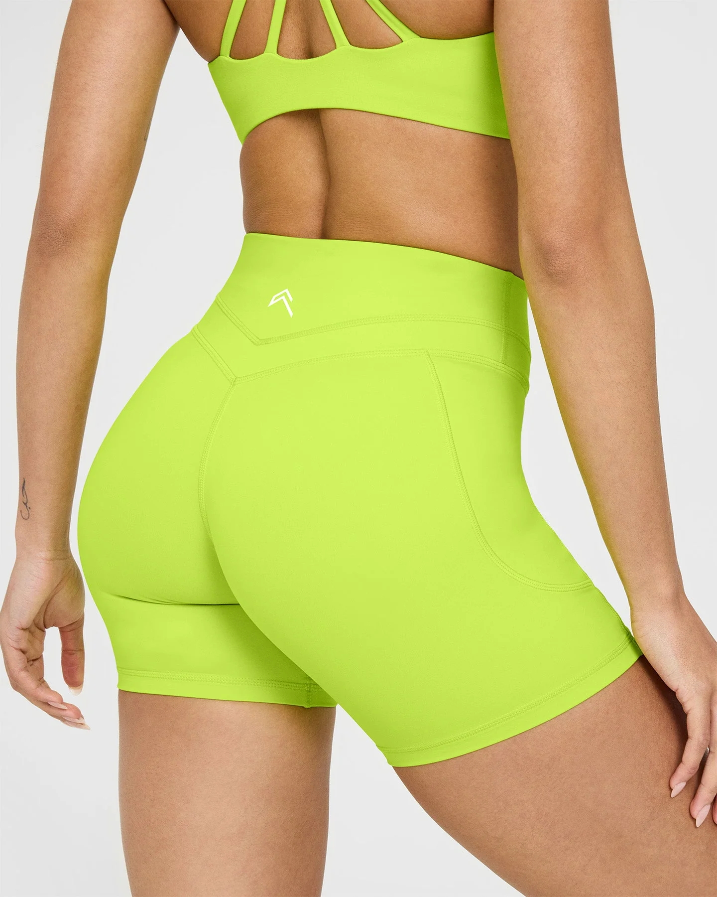 UnifiedMove™ High Waisted Pocket Shorts 6" | Charged Lime Green - Image 5