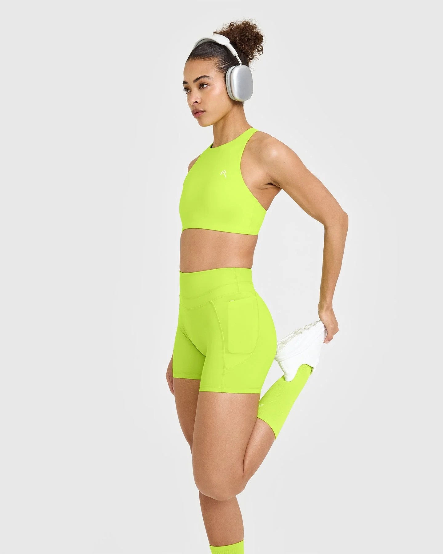 UnifiedMove™ High Waisted Pocket Shorts 6" | Charged Lime Green - Image 6