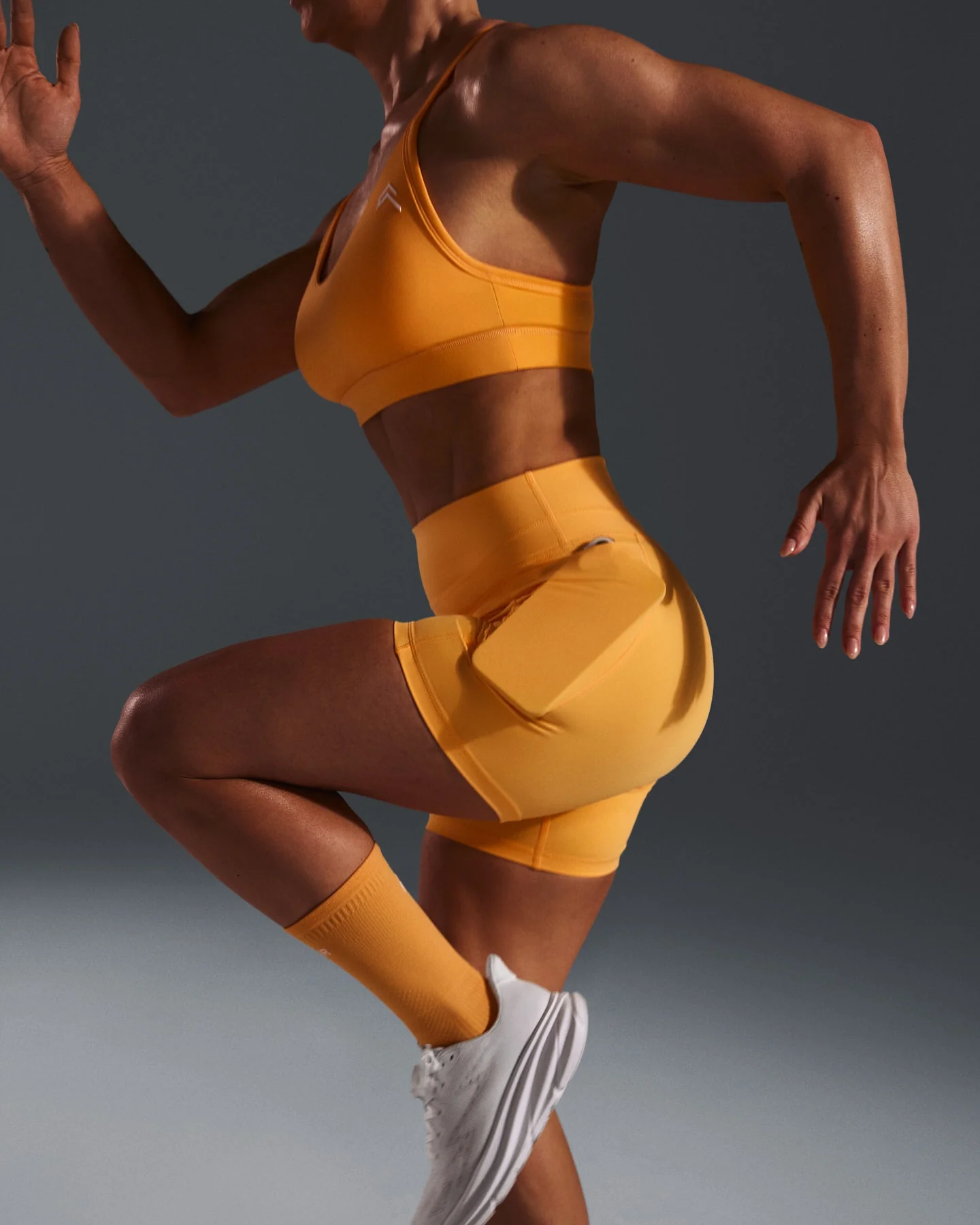 UnifiedMove™ High Waisted Pocket Shorts 6" | Powdered Orange - Image 3