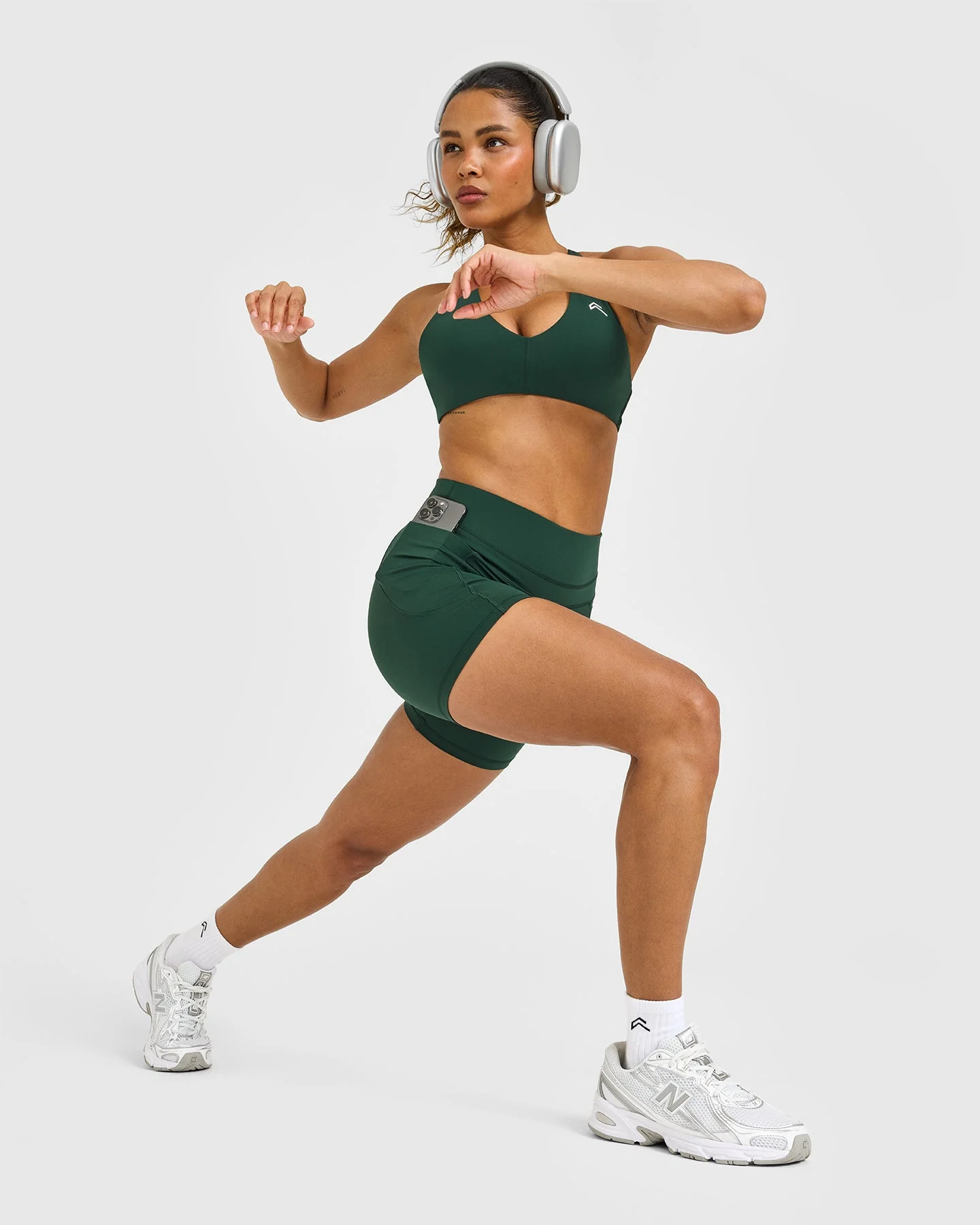 UnifiedMove™ High Waisted Pocket Shorts 6" | Racing Green - Image 3