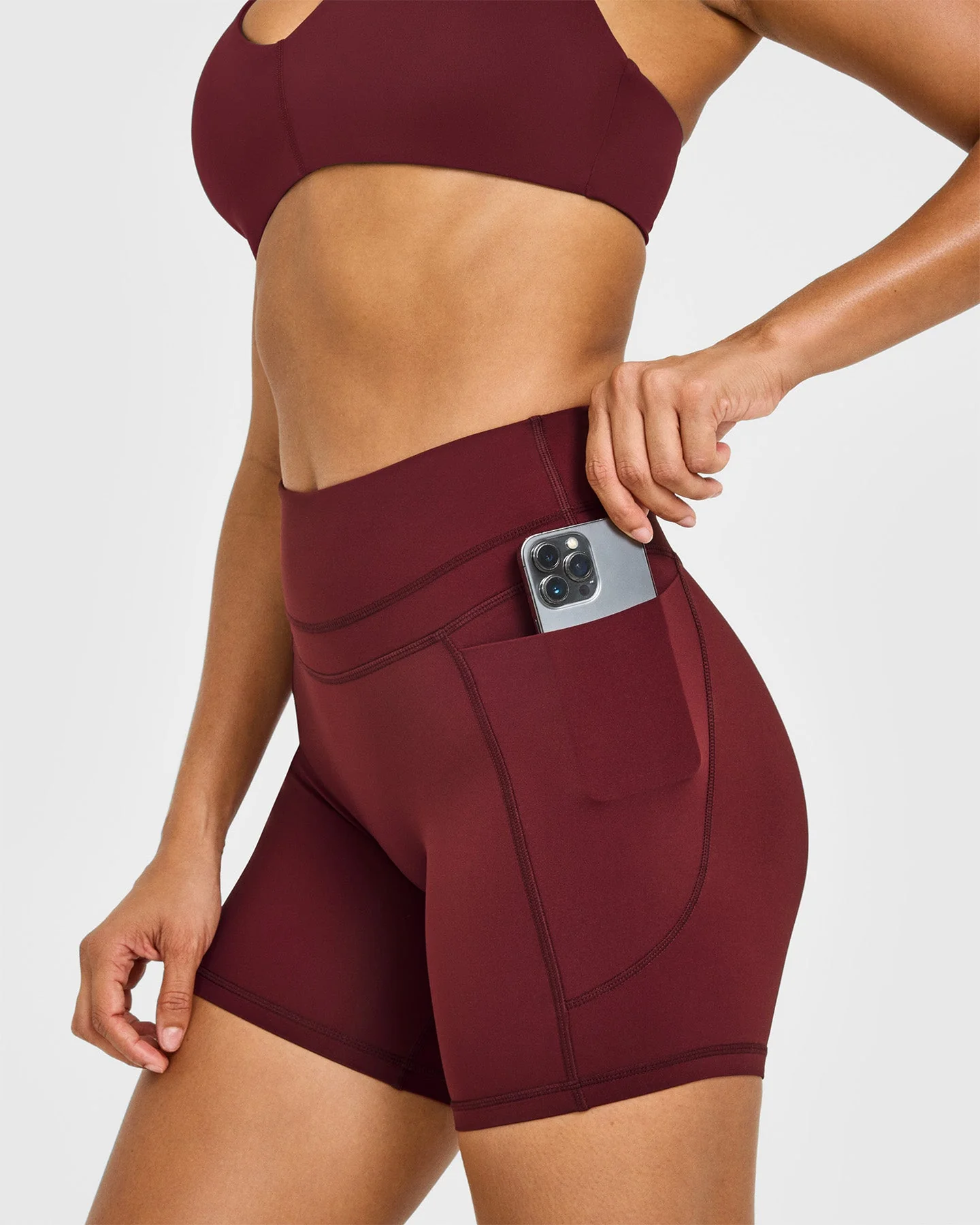 UnifiedMove™ High Waisted Pocket Shorts 6" | Rosewood - Image 6