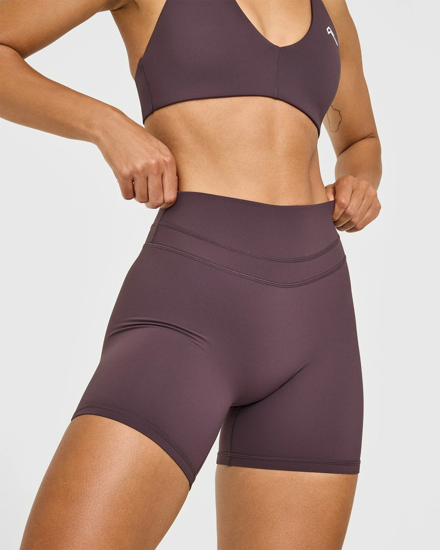 UnifiedMove™ High Waisted Shorts 6" | Dark Umber Brown - Image 5