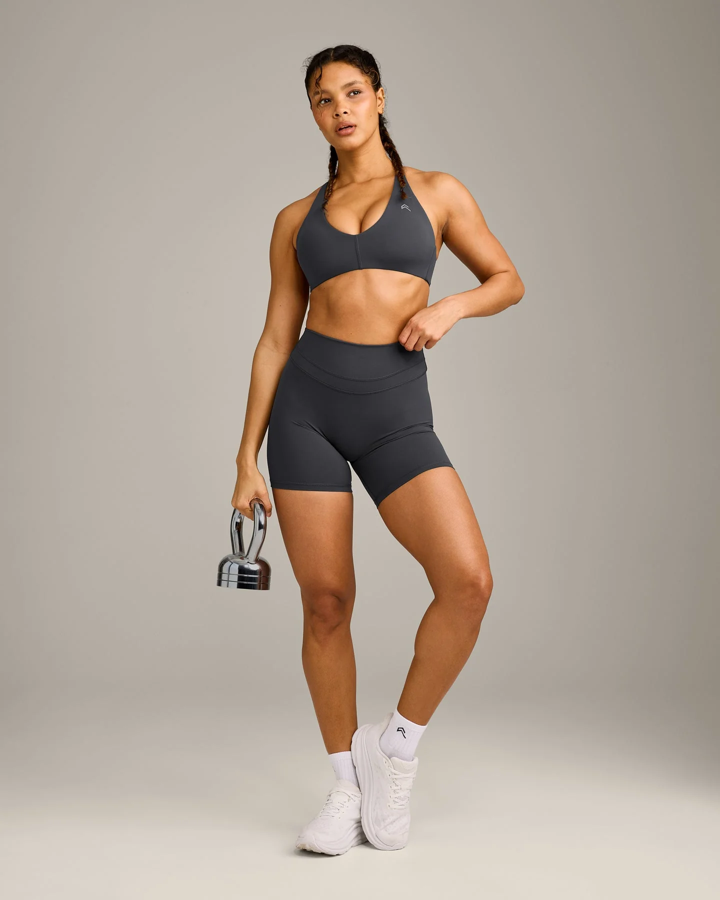 UnifiedMove™ High Waisted Shorts 6" with Reflective Logo | Coal - Image 3