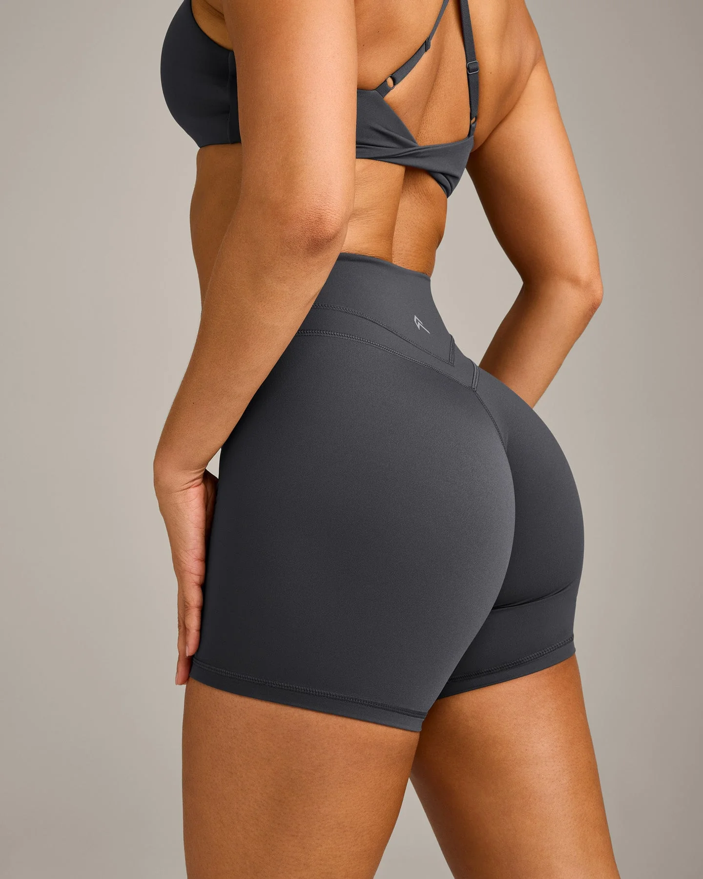 UnifiedMove™ High Waisted Shorts 6" with Reflective Logo | Coal - Image 4