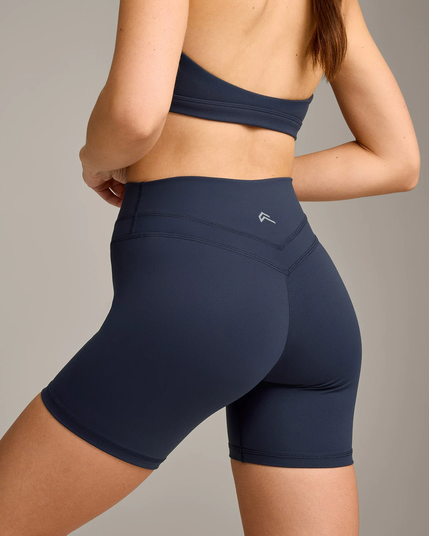 UnifiedMove™ High Waisted Shorts 6" with Reflective Logo | True Blue - Image 4