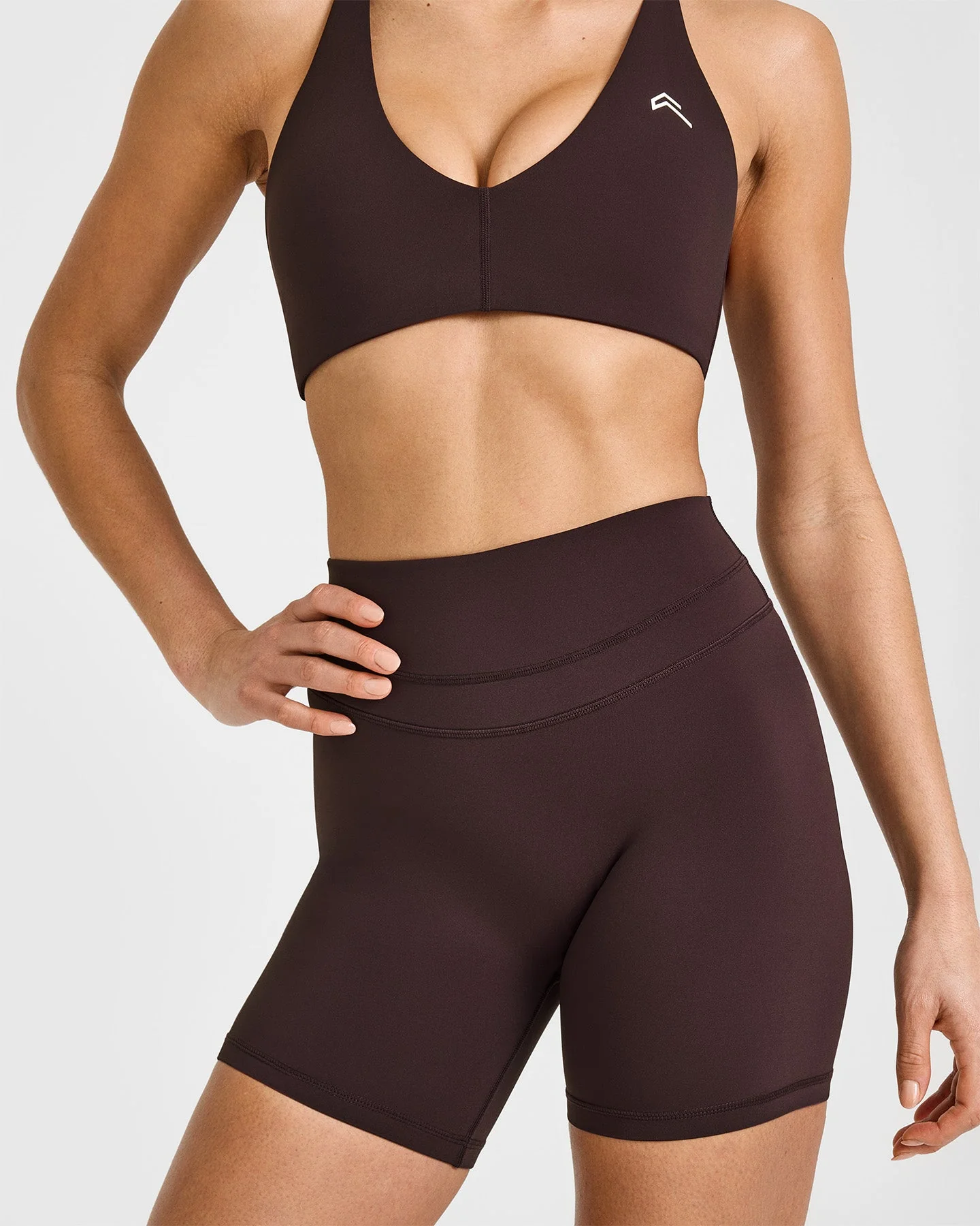 UnifiedMove™ High Waisted Shorts 6" | Plum Brown - Image 4