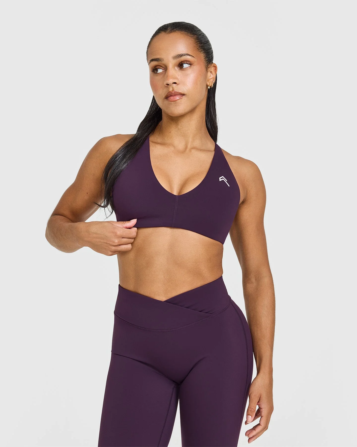 UnifiedMove™ Micro Bralette White Logo | Blackberry Purple