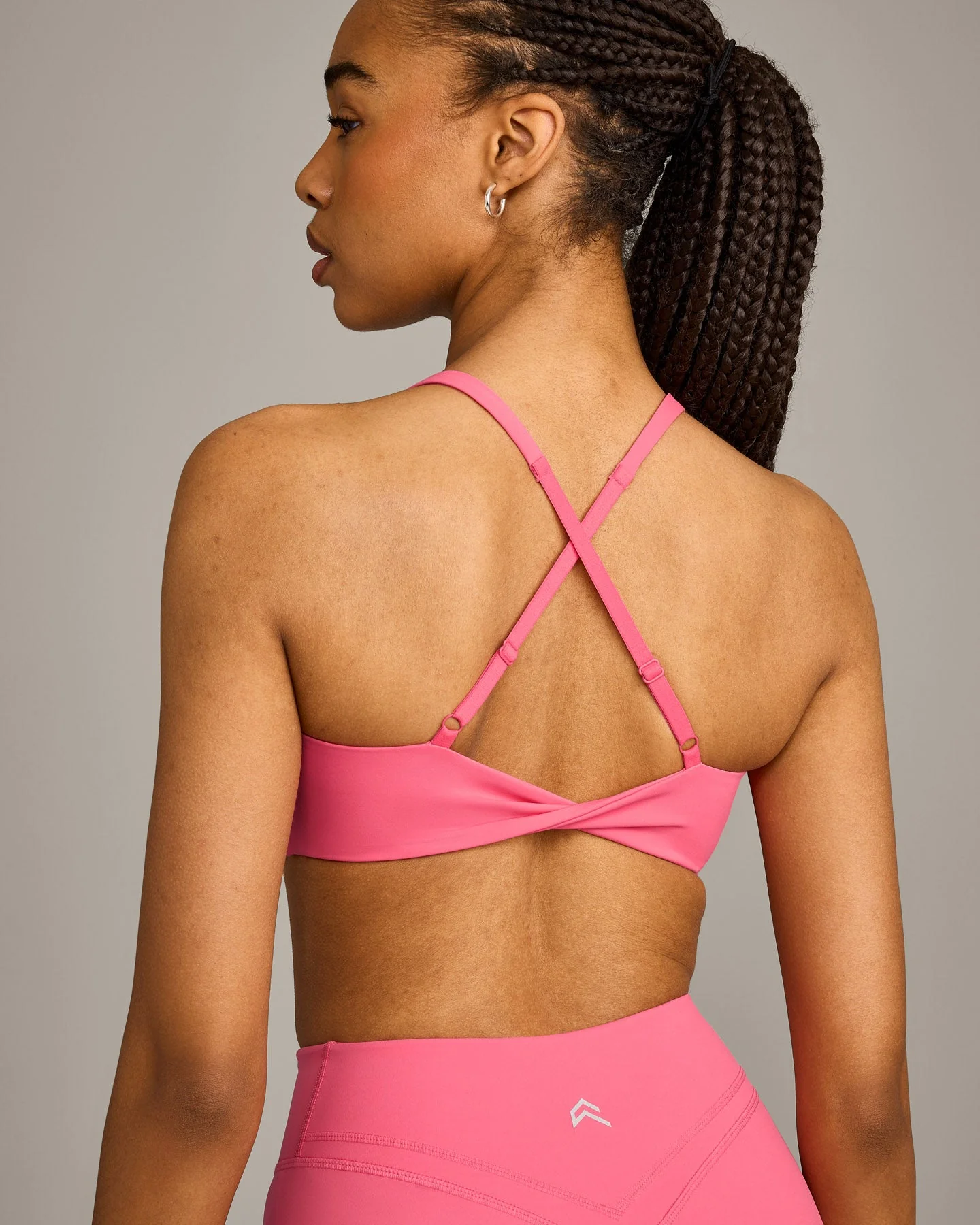 UnifiedMove™ Micro Bralette with Reflective Logo | Hot Girl Pink - Image 4