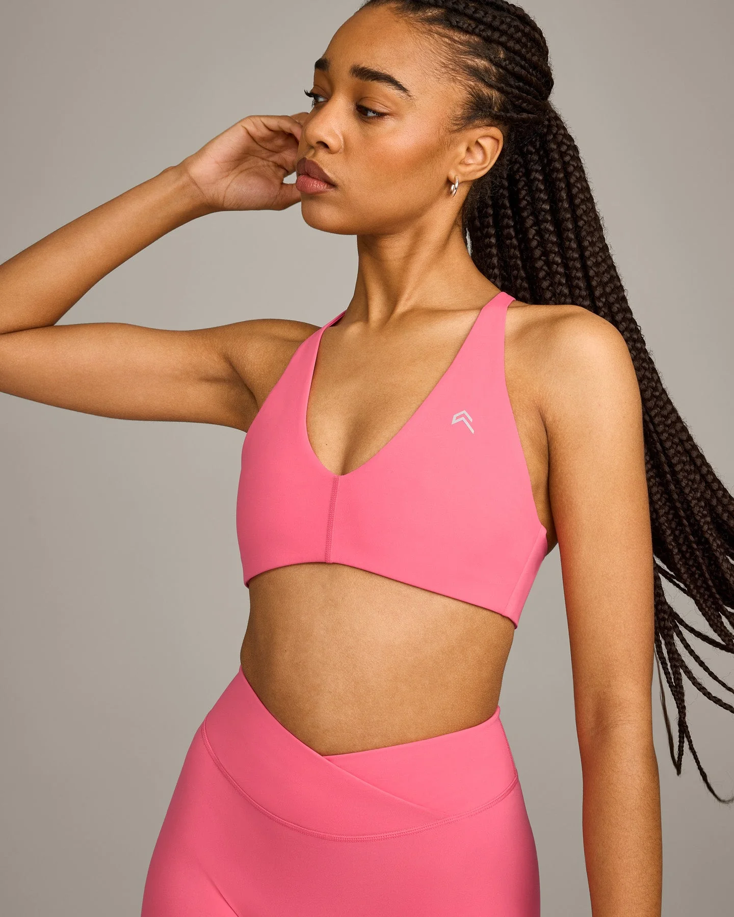 UnifiedMove™ Micro Bralette with Reflective Logo | Hot Girl Pink - Image 5