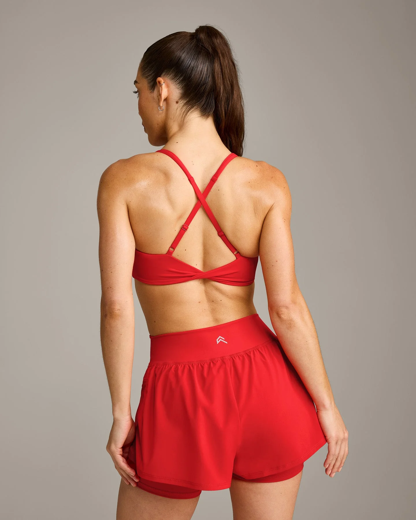 UnifiedMove™ Micro Bralette with Reflective Logo | Muscle Mommy Red - Image 4