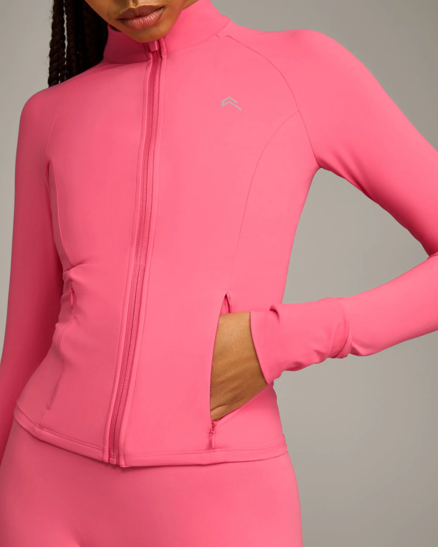 UnifiedMove™ Pocket Jacket with Reflective Logo | Hot Girl Pink - Image 4