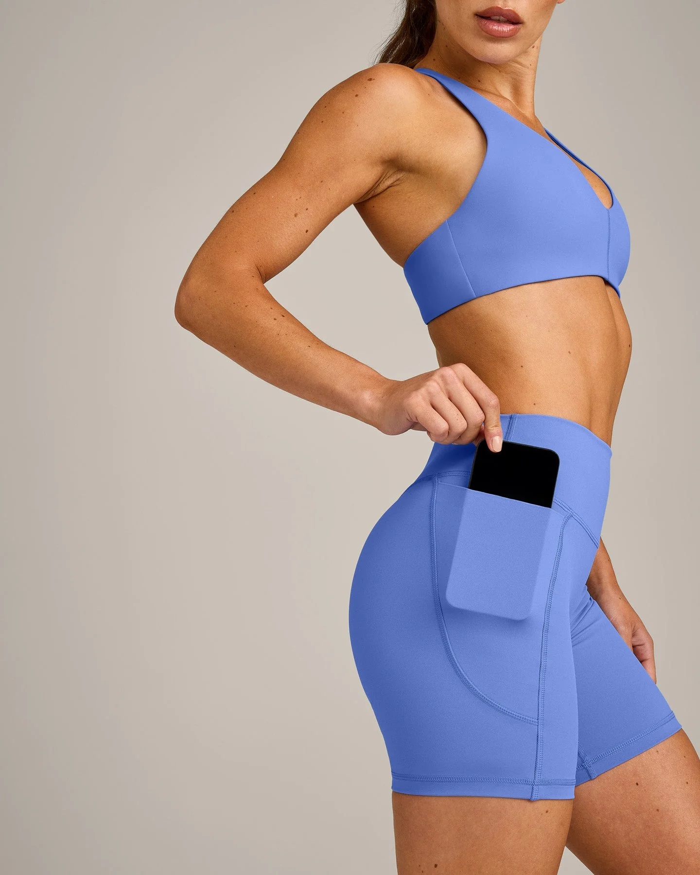 UnifiedMove™ Pocket Shorts 6" with Bonding with Reflective Logo | Glaucous Blue - Image 4