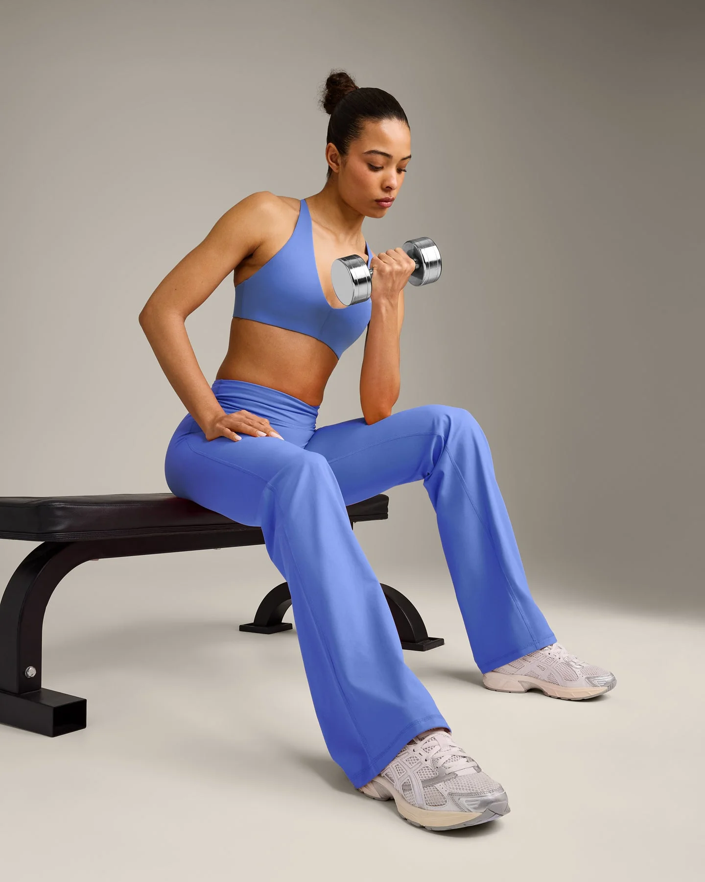 UnifiedMove™ Wrap Flared Bottoms with Reflective Logo | Glaucous Blue - Image 3