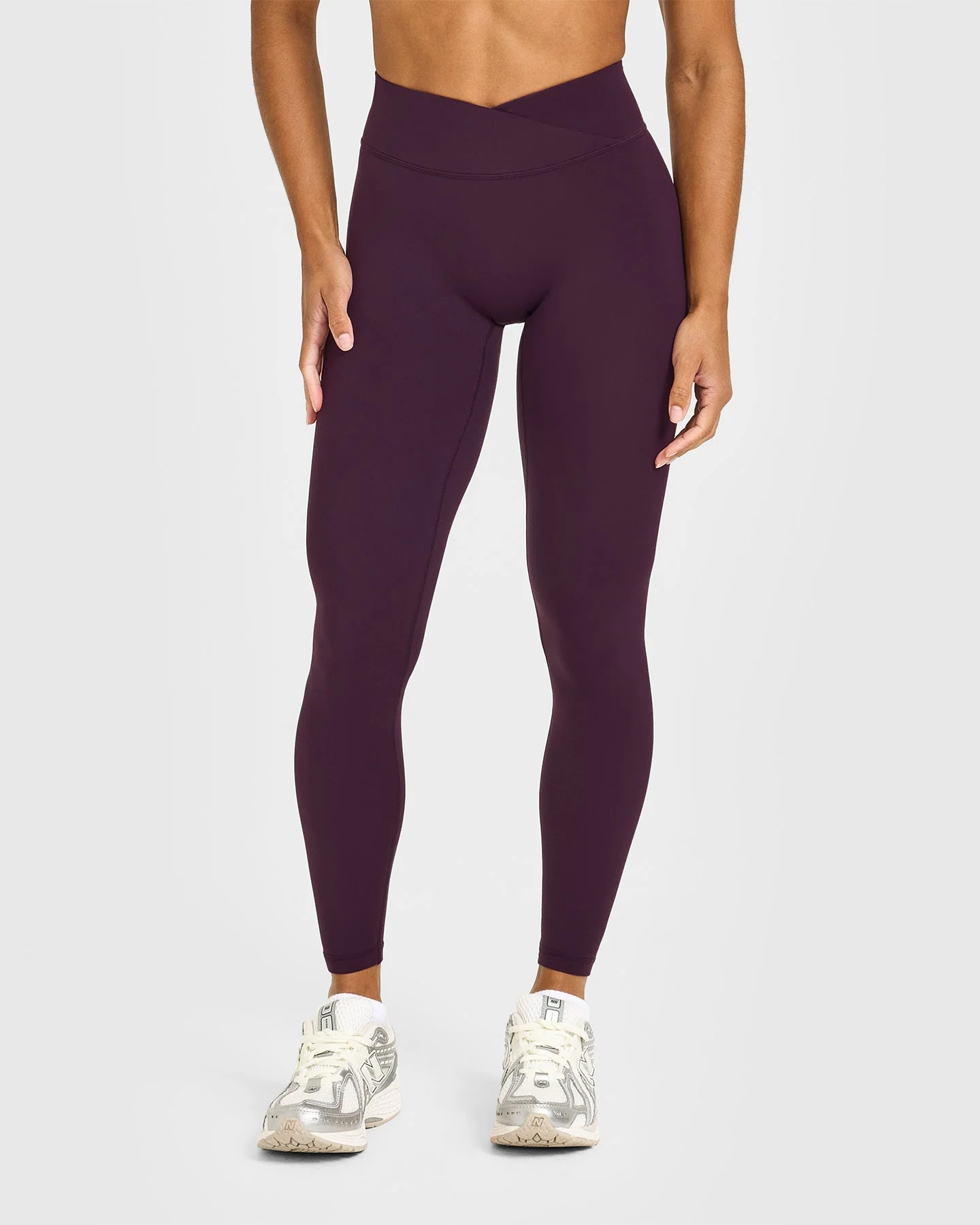 UnifiedMove™ Wrap Leggings White Logo | Blackberry Purple - Image 2