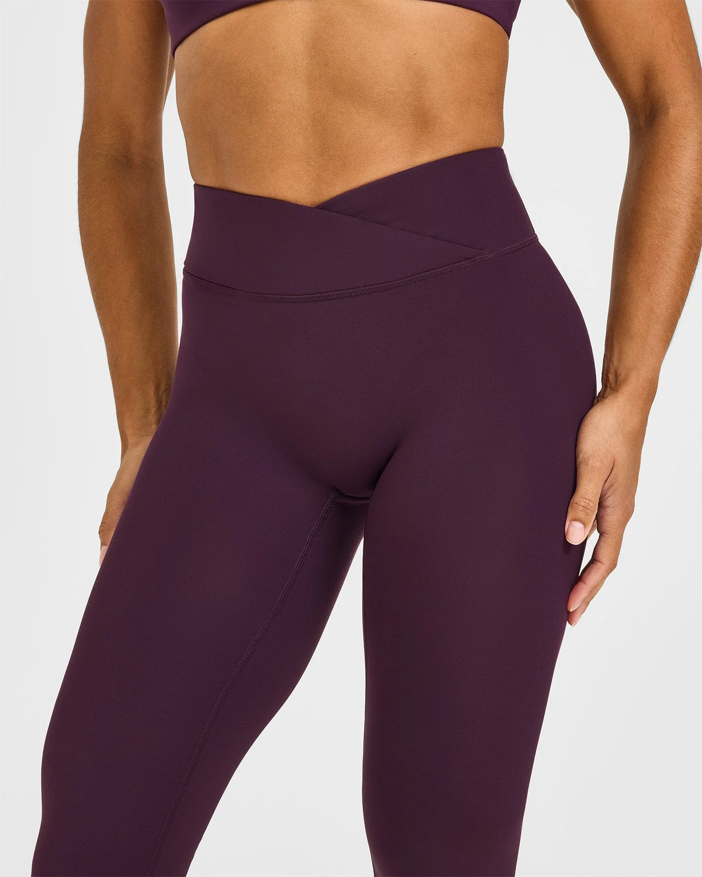 UnifiedMove™ Wrap Leggings White Logo | Blackberry Purple - Image 5
