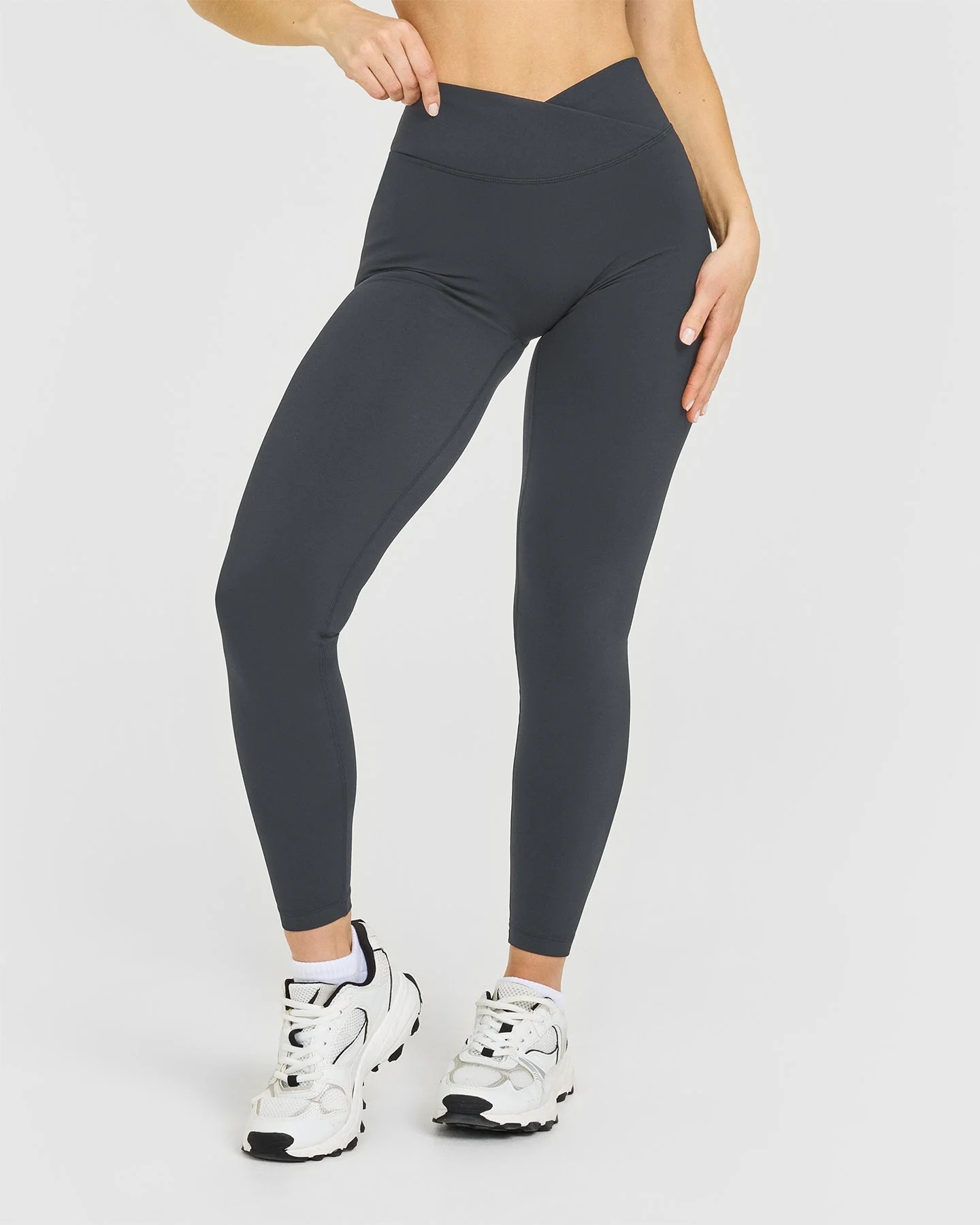 UnifiedMove™ Wrap Leggings White Logo | Coal - Image 2