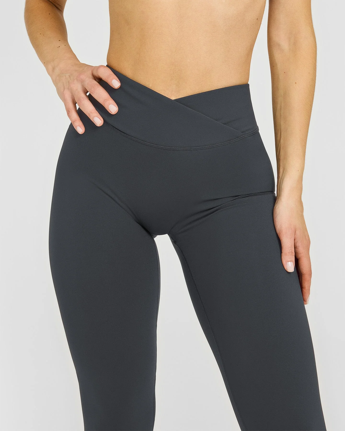UnifiedMove™ Wrap Leggings White Logo | Coal - Image 5