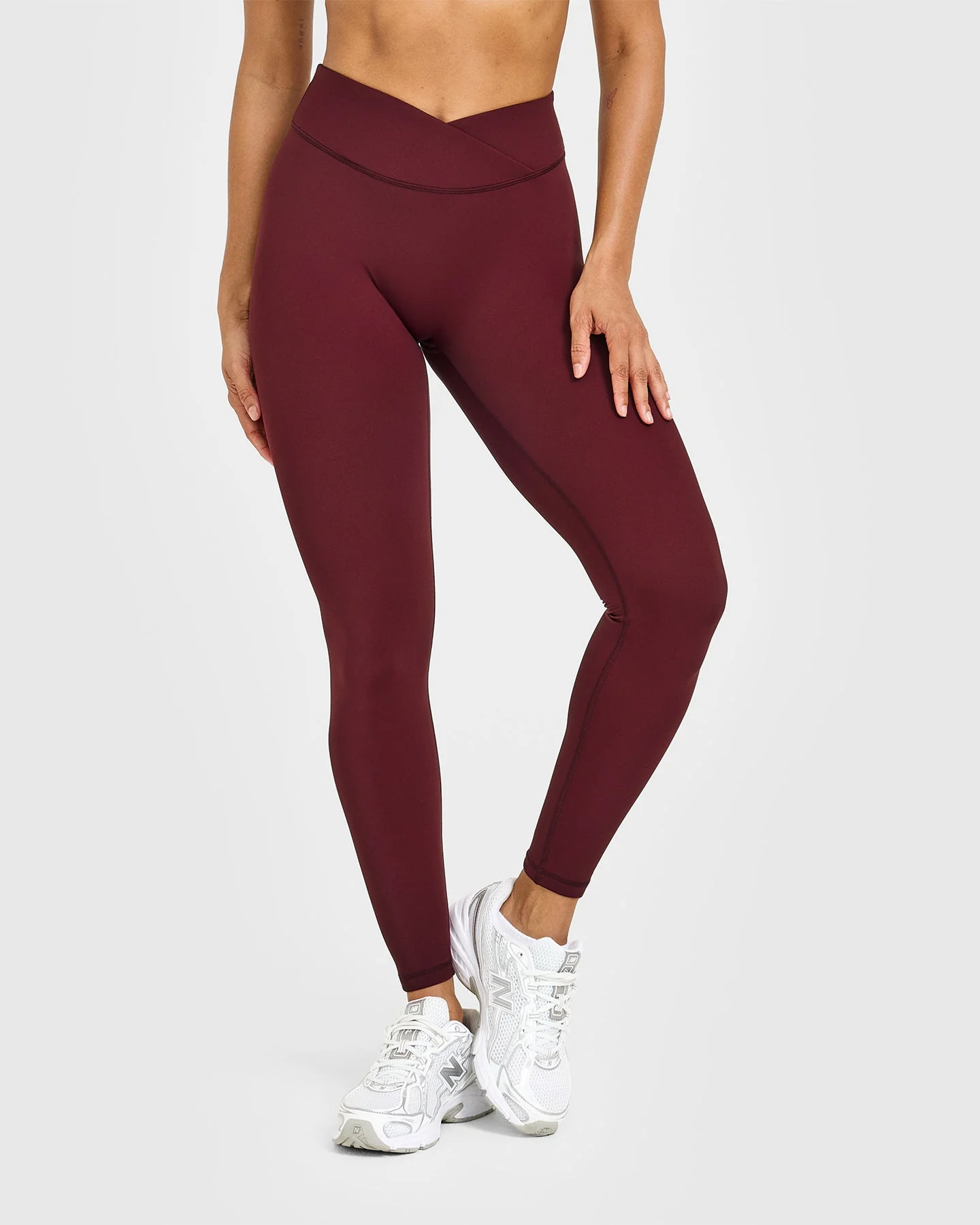 UnifiedMove™ Wrap Leggings White Logo | Rosewood - Image 2