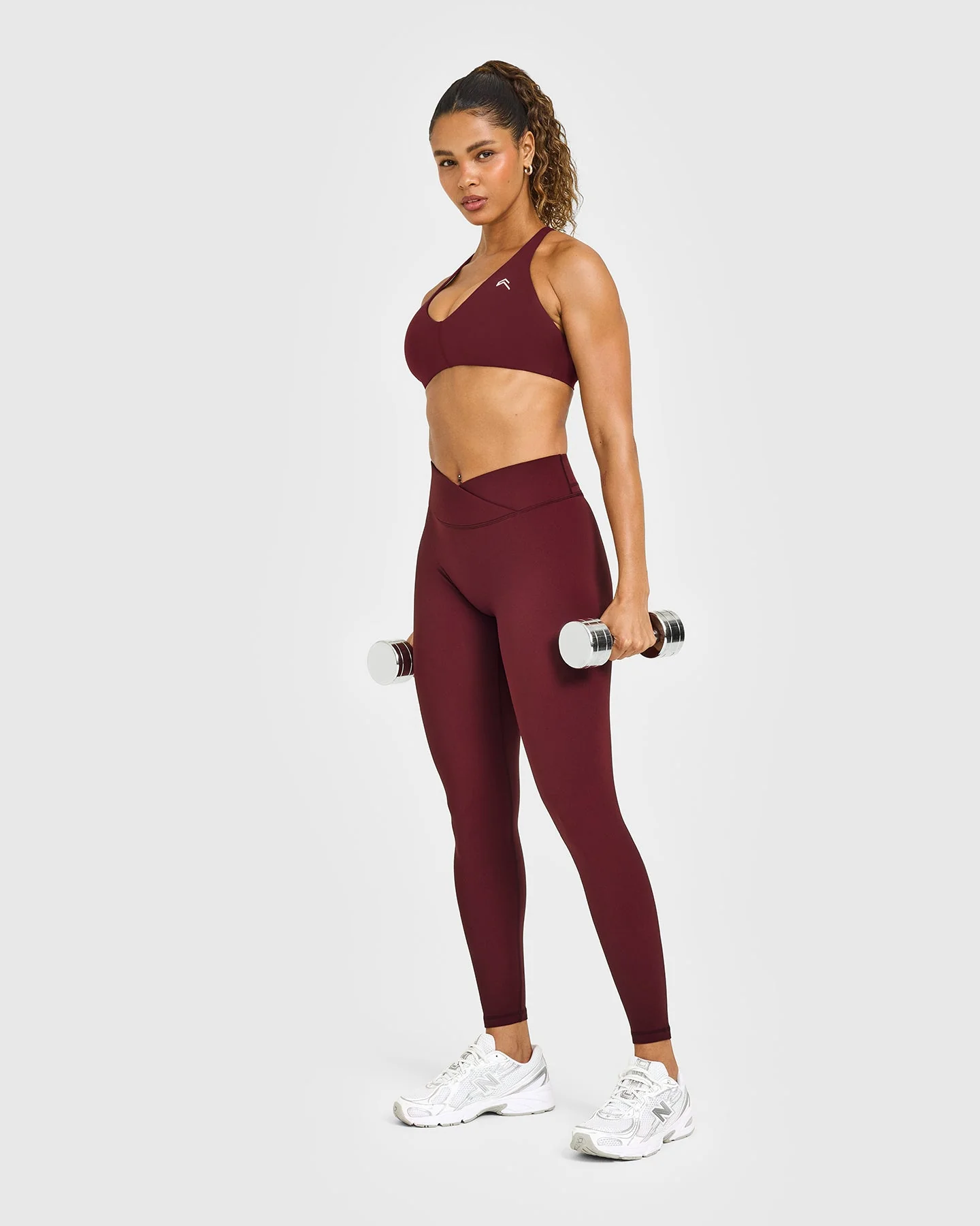 UnifiedMove™ Wrap Leggings White Logo | Rosewood - Image 3