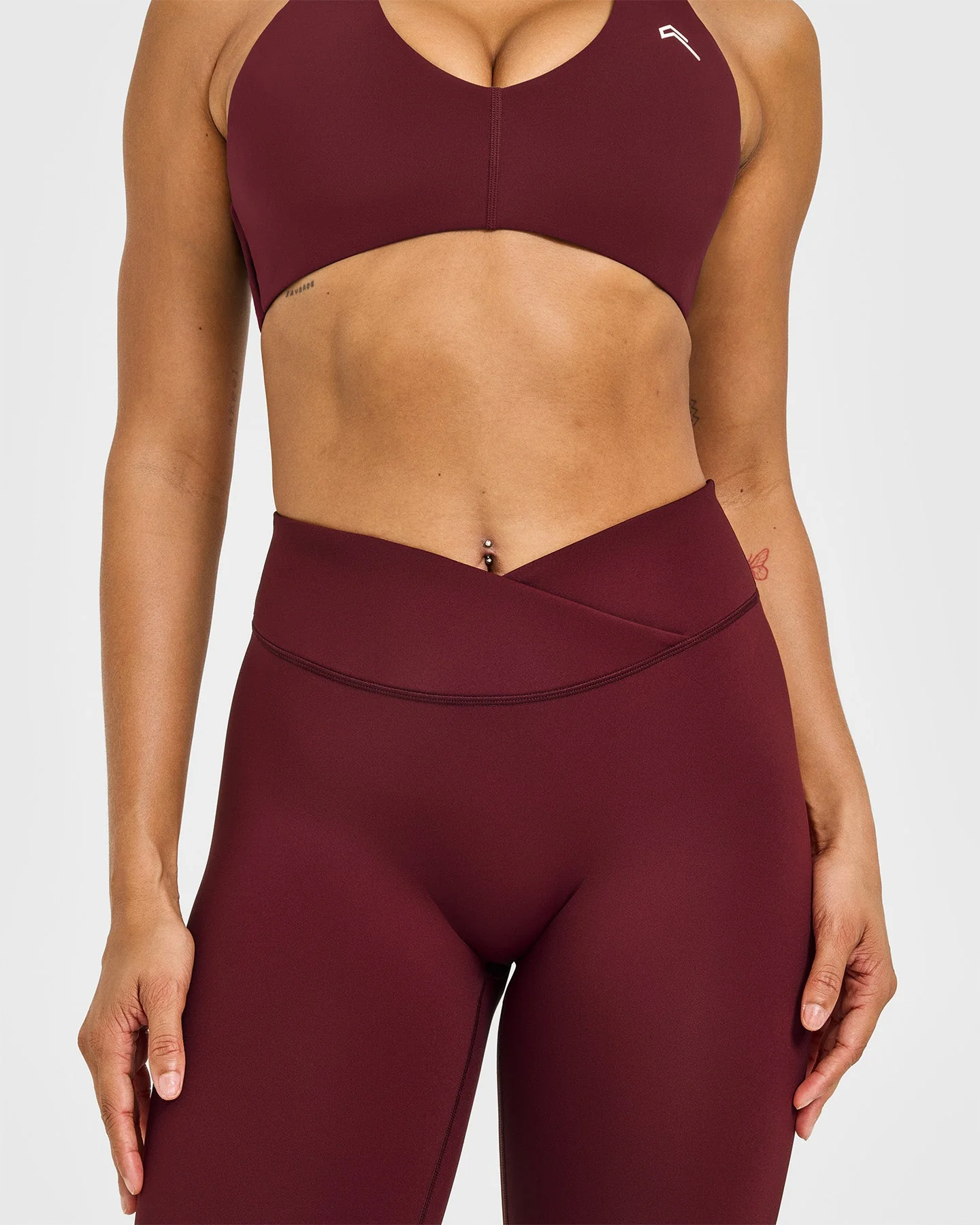 UnifiedMove™ Wrap Leggings White Logo | Rosewood - Image 5