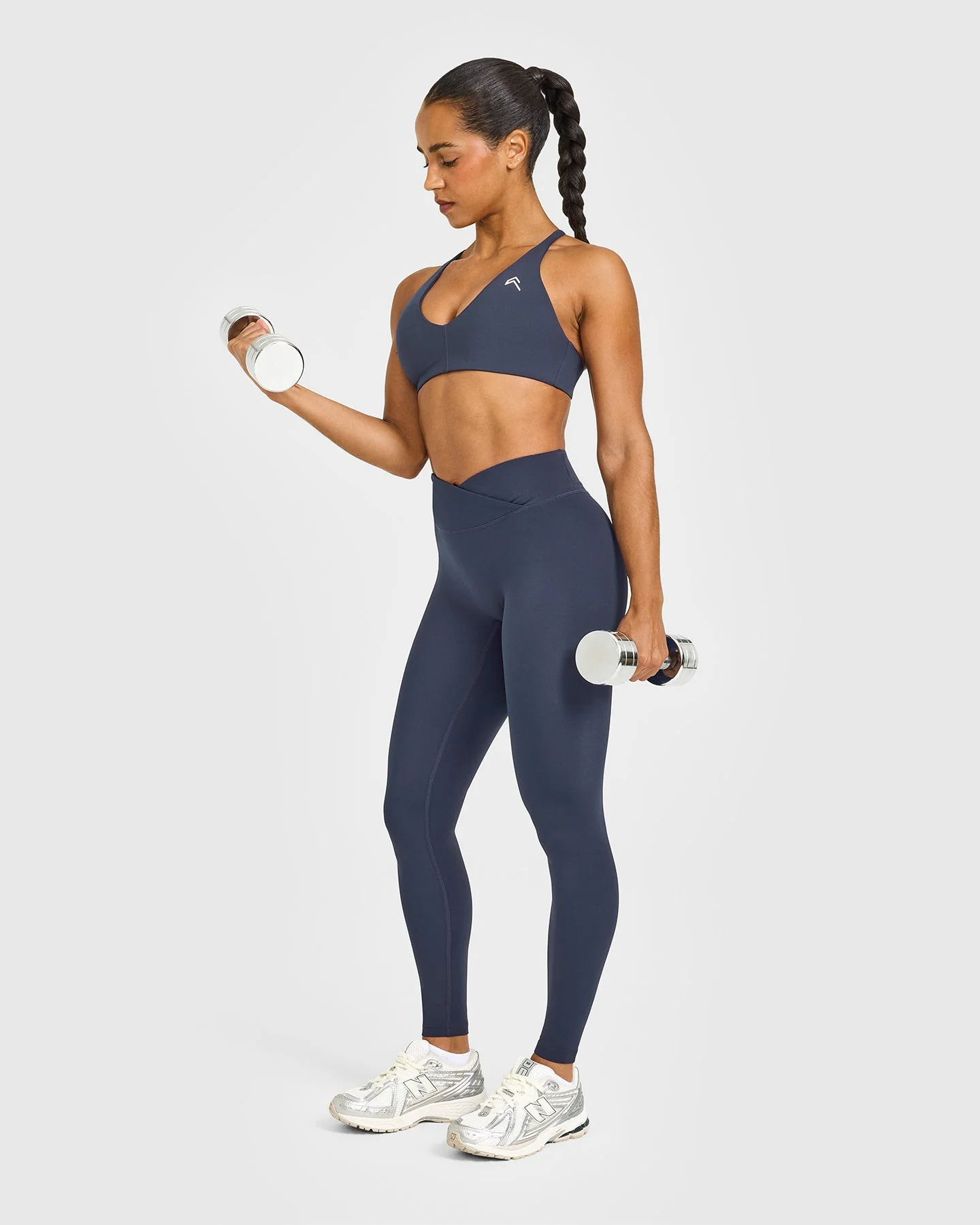 UnifiedMove™ Wrap Leggings White Logo | True Blue - Image 3