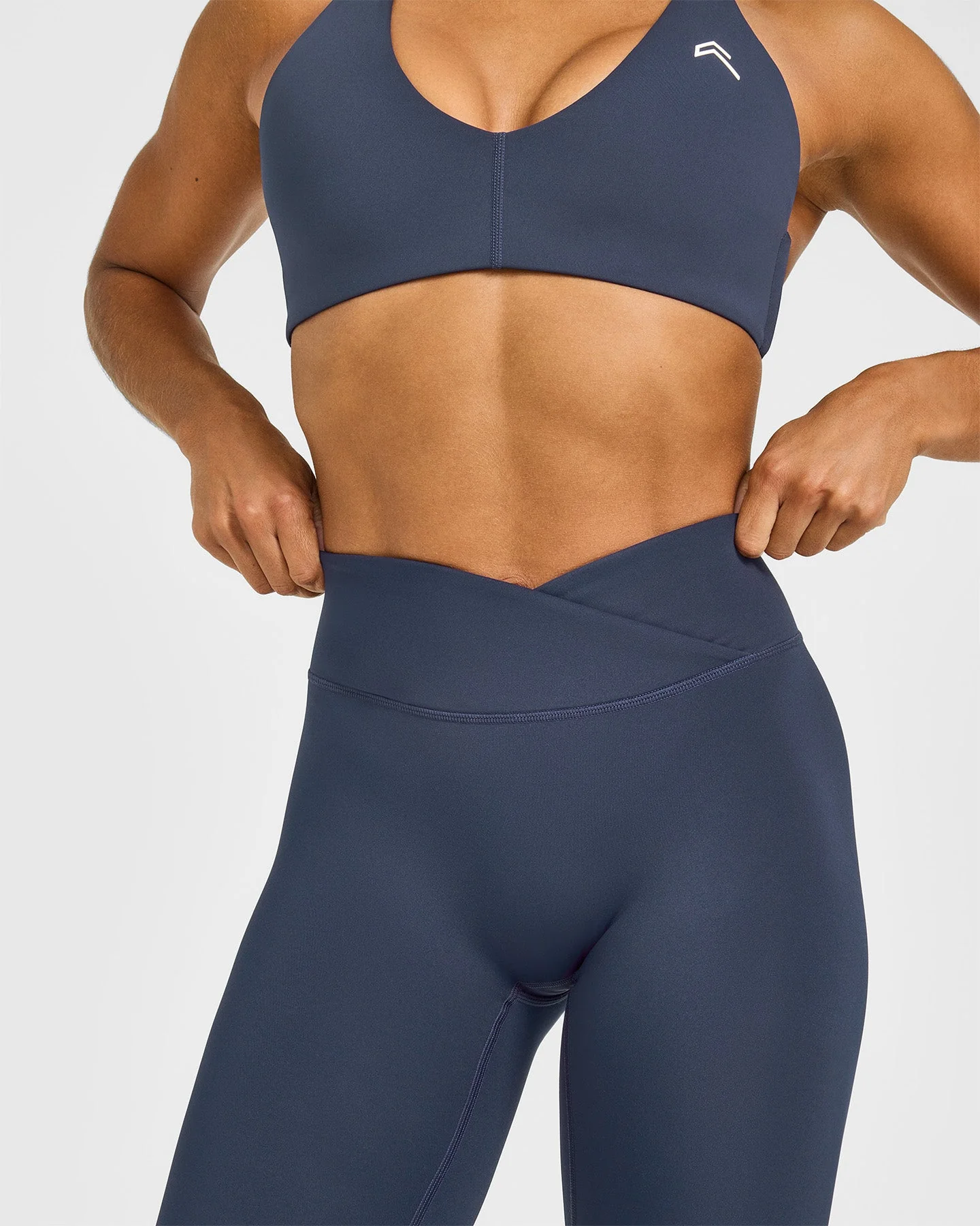 UnifiedMove™ Wrap Leggings White Logo | True Blue - Image 5