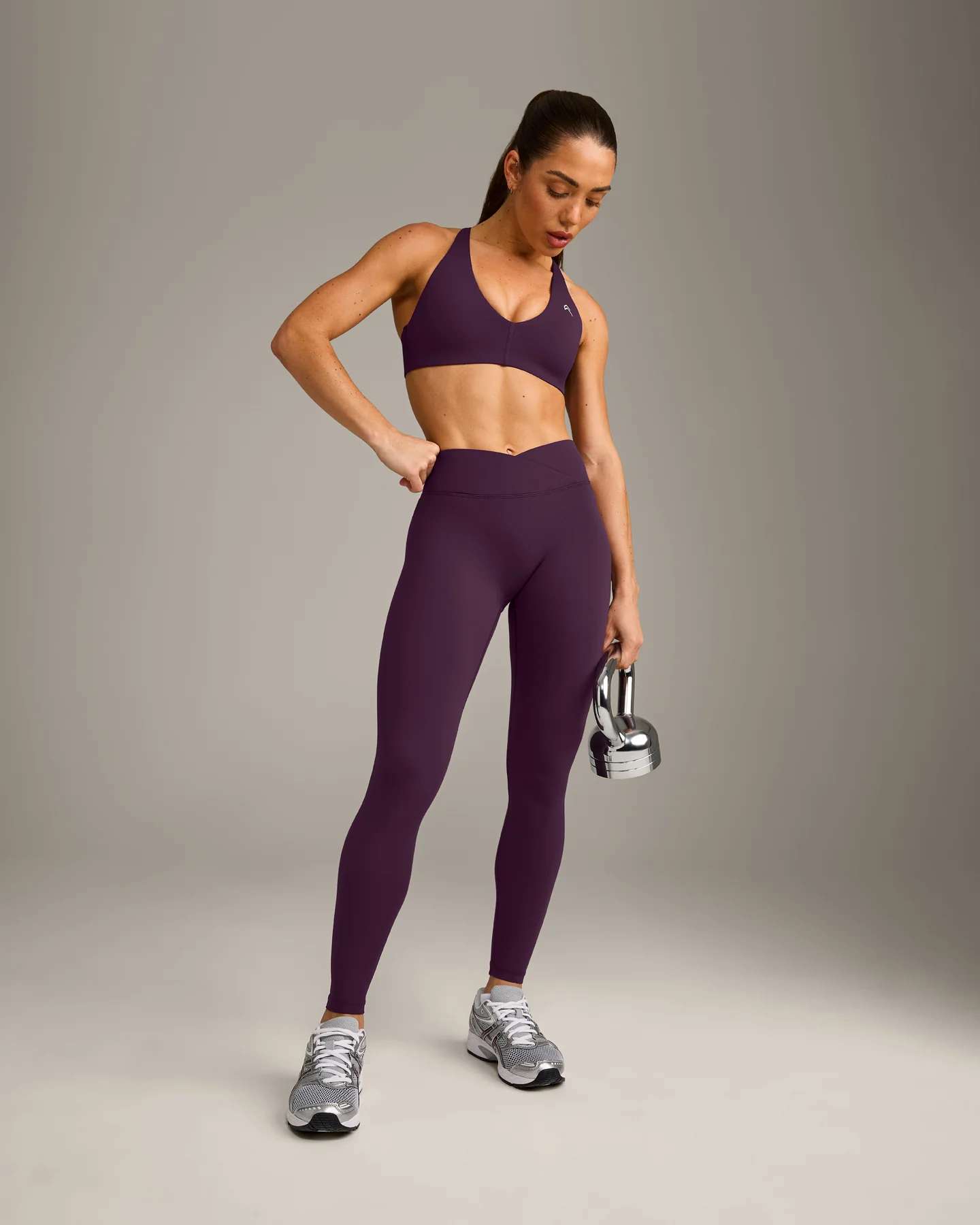 UnifiedMove™ Wrap Leggings with Reflective Logo | Blackberry Purple - Image 3